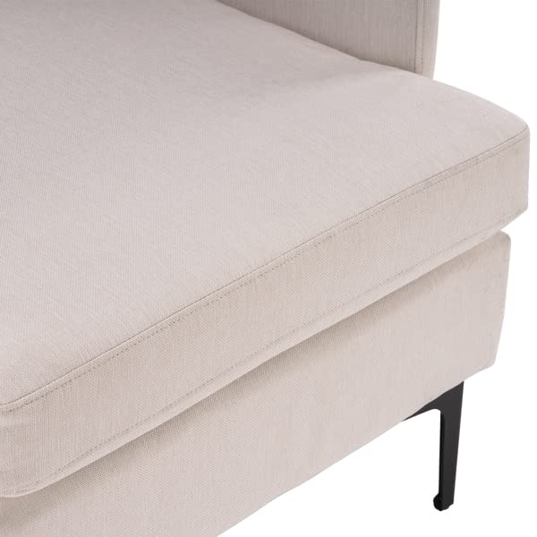 FCH Lounge Chair - Comfortable Single Sofa Accent Chair for Bedroom, Living Room & Guest Room - Modern Beige Upholstered Armchair - Perfect for Relaxing, Reading & Small Space Decor