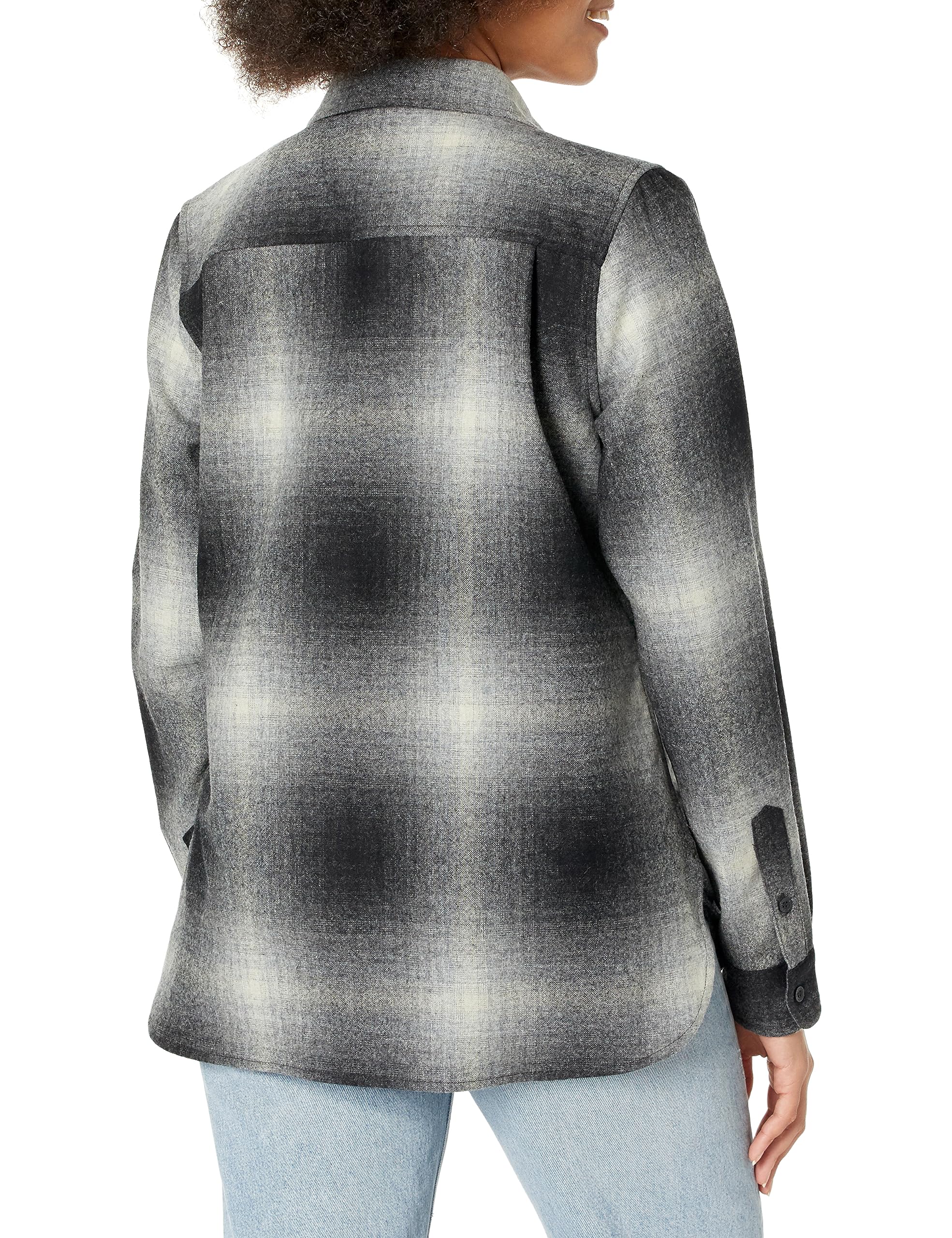 PENDLETON Women's Long Sleeve Meredith Wool Shirt - Soft & Warm Flannel Plaid Button-Up for Fall & Winter - Perfect for Outdoor Adventures, Office Wear & Cozy Layering