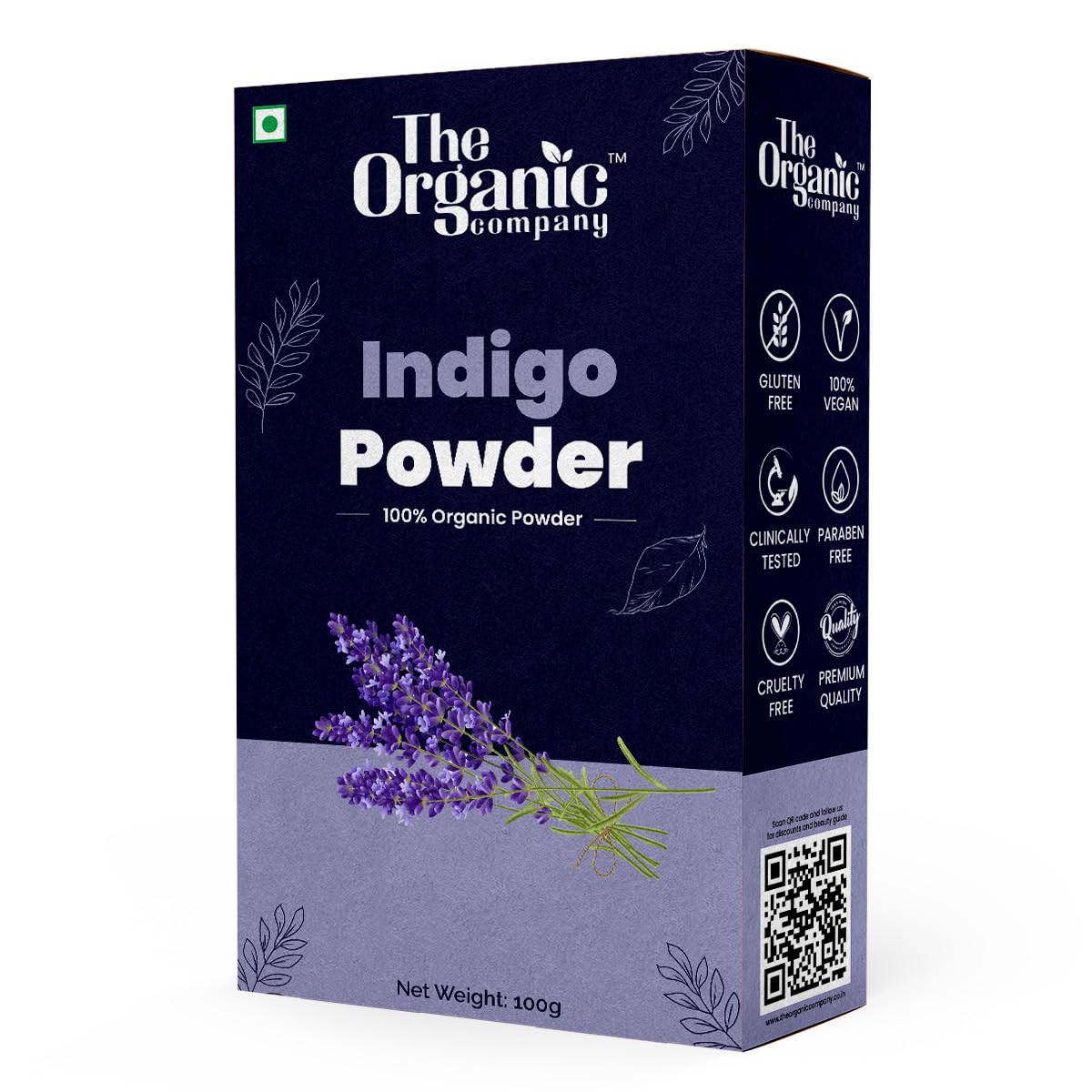 Organic Indigo Leaf Powder for Hair - Pure Indigofera Tinctoria Natural Hair Dye | Herbal Hair Growth Treatment & Black Hair Color for Men & Women | Perfect for DIY Hair Masks, Henna Mixes & Natural Hair Care Routines