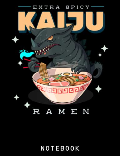 Japanese Kaiju Monster Anime Notebook - 8.5x11 Lined Journal with Ramen Design, 120 Pages College Ruled | Cute Anime Girl Diary Notepad | Perfect Gift for Otaku Lovers | Great for School, Work, and Anime Fan Collections