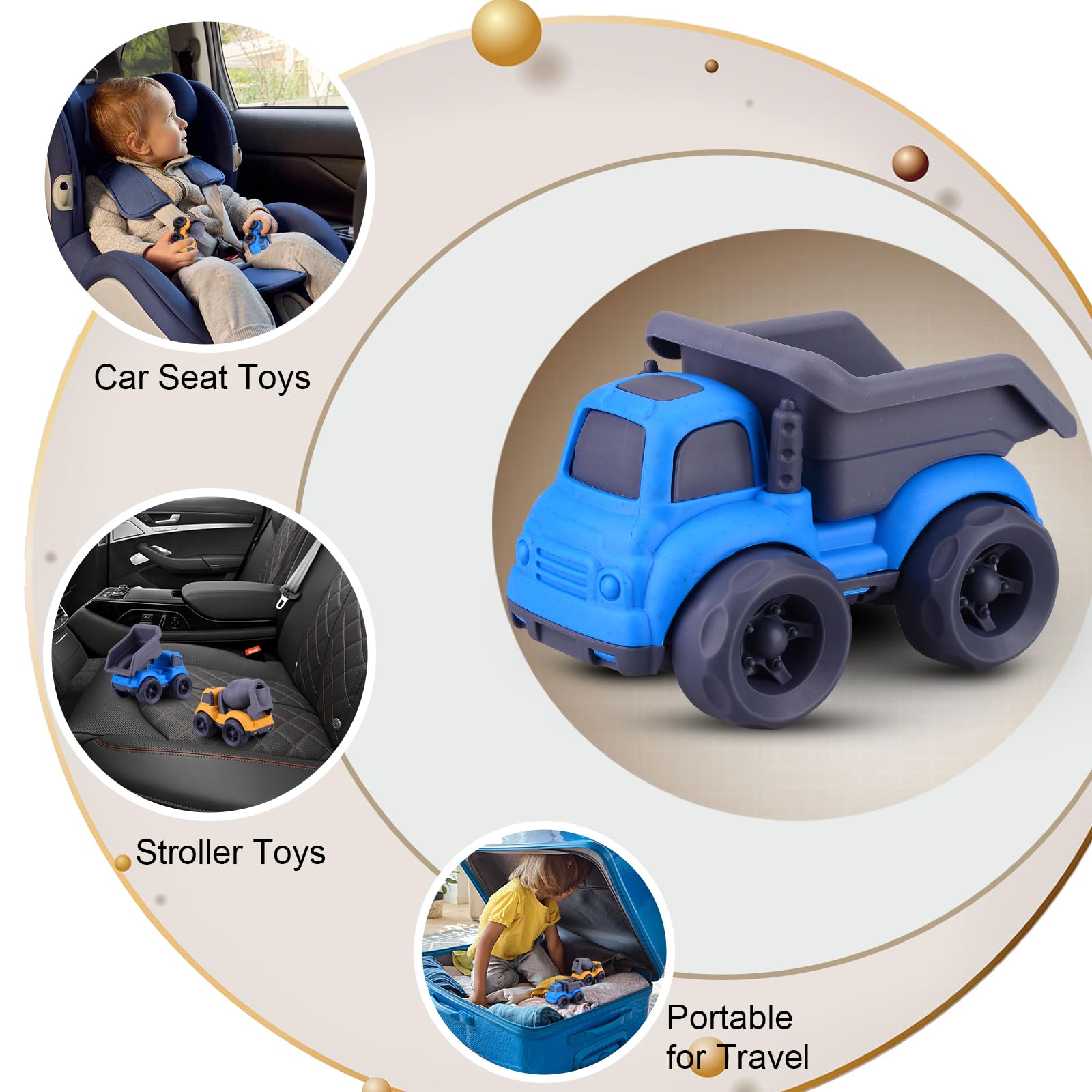 BPA Free & Non-Toxic Toddler Car Toys Set - Dump Truck & Cement Mixer for 3 4 5 Year Old Boys Girls | Safe Easter Basket Christmas Birthday Gifts for Kids | Perfect for Pretend Play, Construction Theme Parties & Early Learning Development
