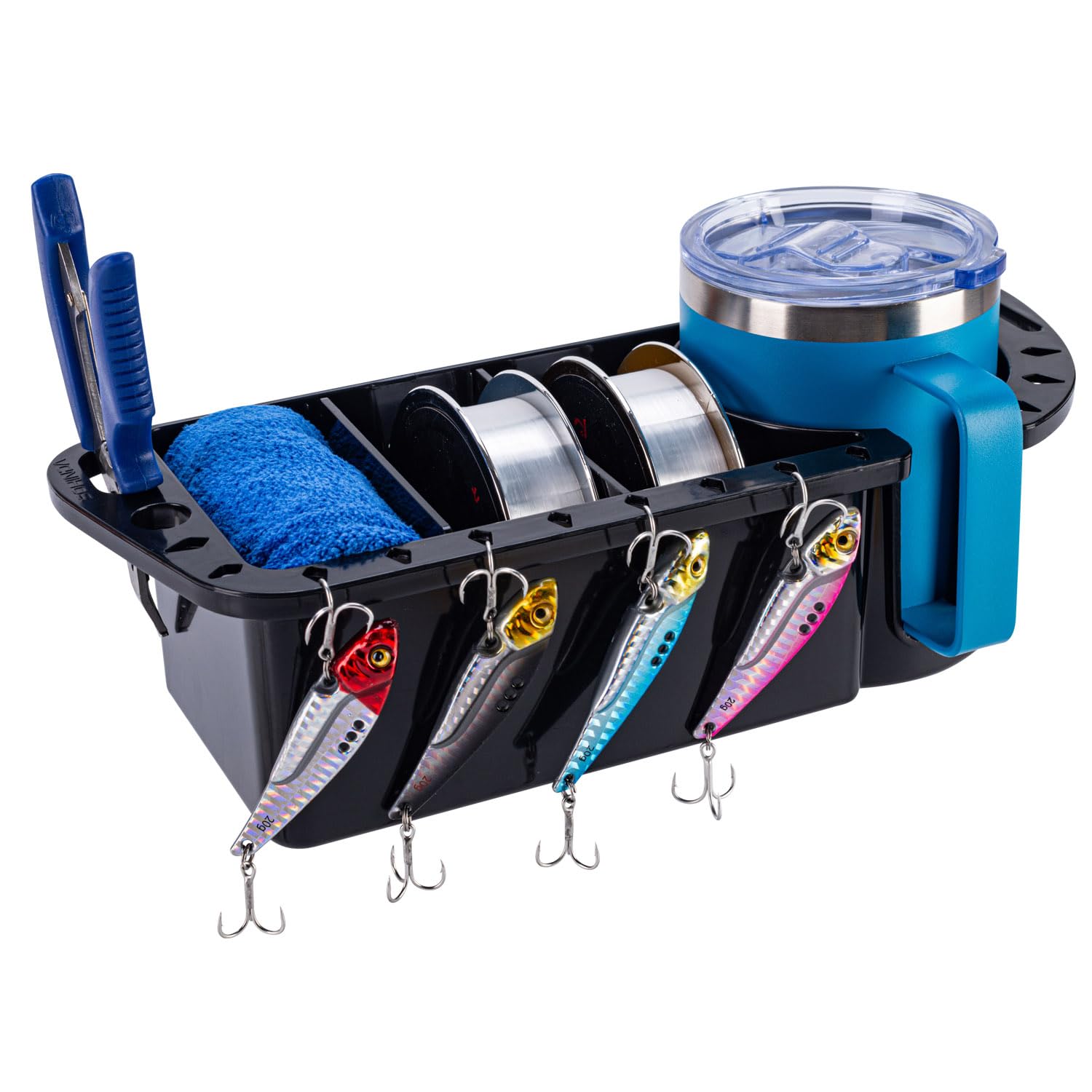 **Boat Cup Holder & Organizer - Multifunctional Storage Caddy for Kayak, Pontoon, Bass & Jon Boats - Fishing Tool & Accessory Holder | Perfect for Fishing Trips & Marine Adventures**