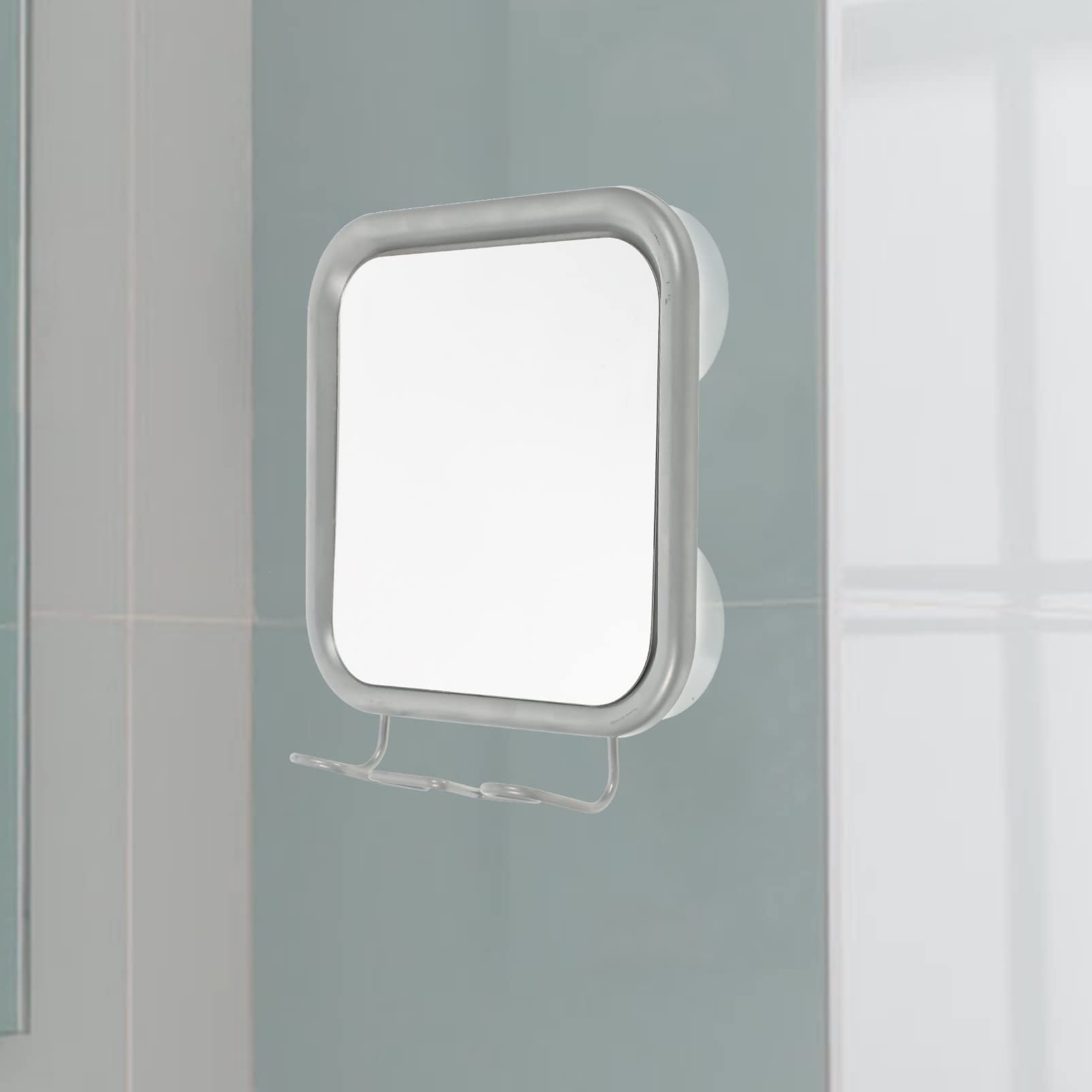 Fogless Shower Mirror with Suction Cup & Hook - Anti-Fog Shaving & Makeup Mirror for Bathroom, Travel, Vanity - Perfect for Shaving, Grooming, and Makeup Application in Wet Environments