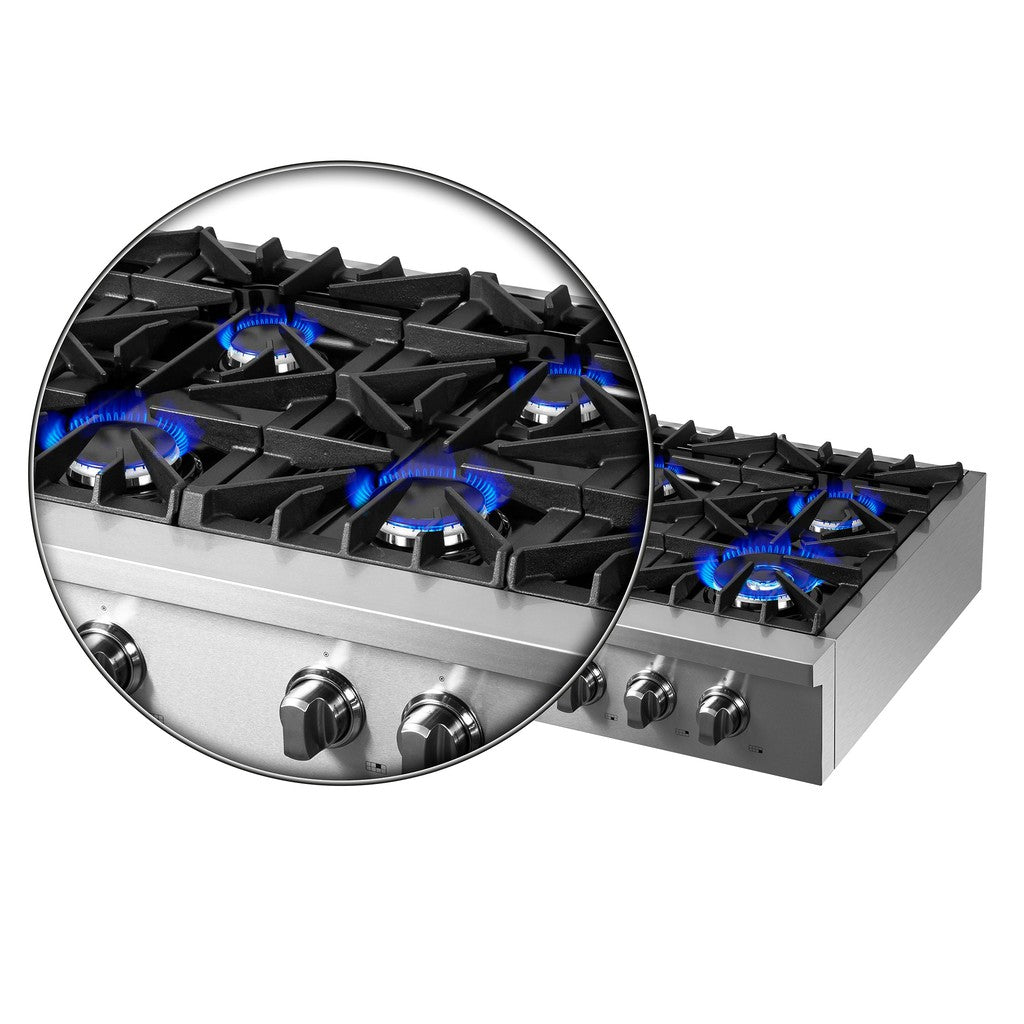 Forno Lseo 48 Inch 8 Burner Professional Gas Rangetop with Griddle - Stainless Steel Commercial Range (FCTGS5737 48) for Restaurant, Catering & Home Kitchen Use