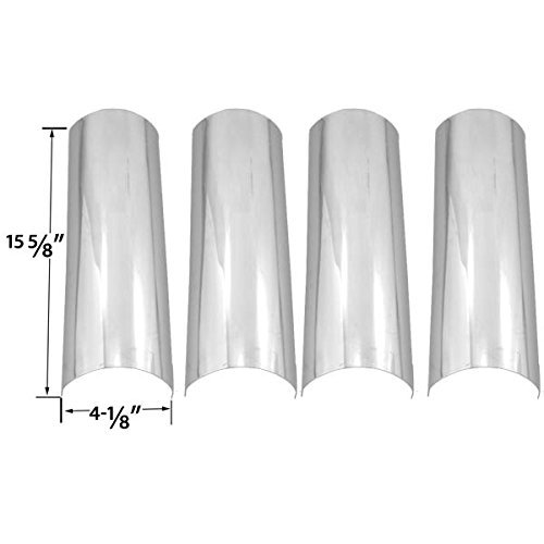 Master Forge P3018 & SH3118B Gas Grill Replacement Repair Kit - 4 Stainless Steel Burners & Heat Plates | Outdoor BBQ Grill Parts for Backyard Cooking, Camping, and Patio Parties