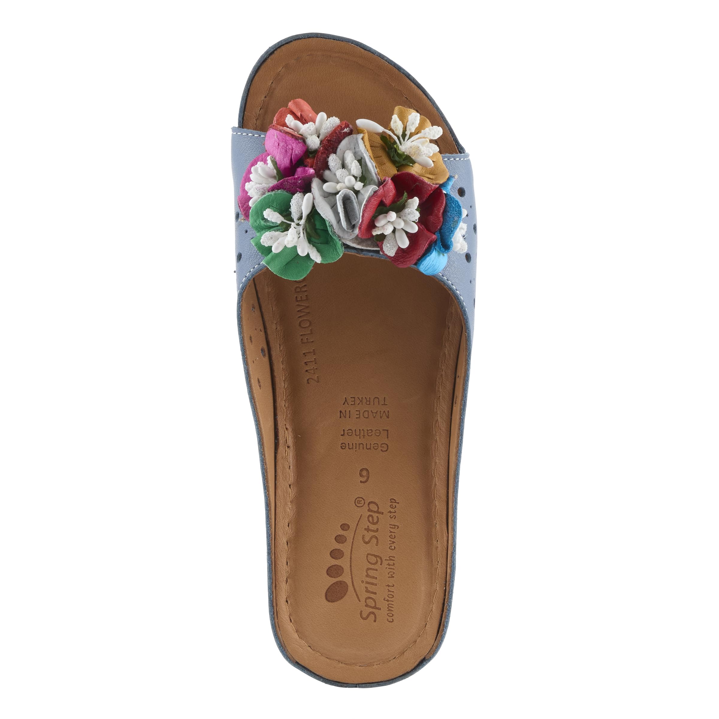 Spring Step Women's Flowerchild Slide Sandal - Comfortable Summer Flip Flops with Floral Design for Beach, Pool & Casual Outings