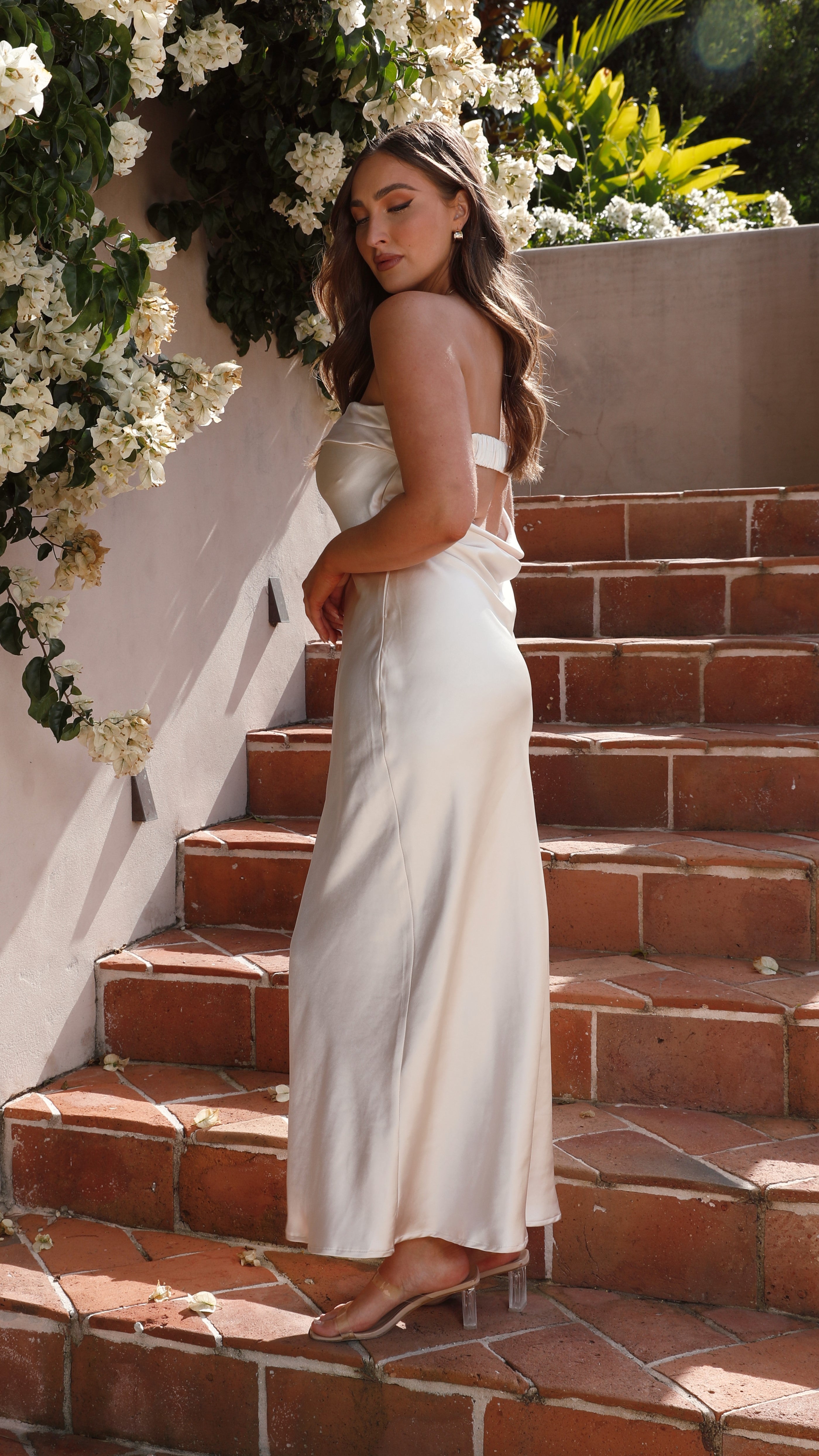 Gisele Maxi Dress Elegant Champagne Color - Perfect for Weddings, Parties & Summer Vacations