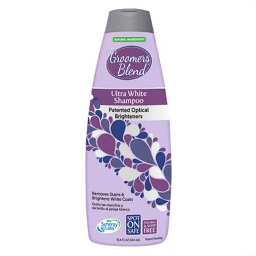 SynergyLabs Groomer’s Blend Ultra White Shampoo for Dogs & Cats - Brightening Whitening Pet Shampoo with Natural Ingredients | Perfect for Show Grooming, Stains & Odor Removal