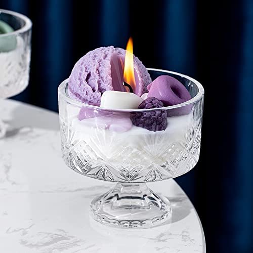 Natural Soy Wax Ice Cream Candle - Aromatherapy Handmade Home Decor Gift for Women, Birthday, Mother's Day (Purple) | Perfect for Relaxation, Spa Nights & Cozy Home Ambiance