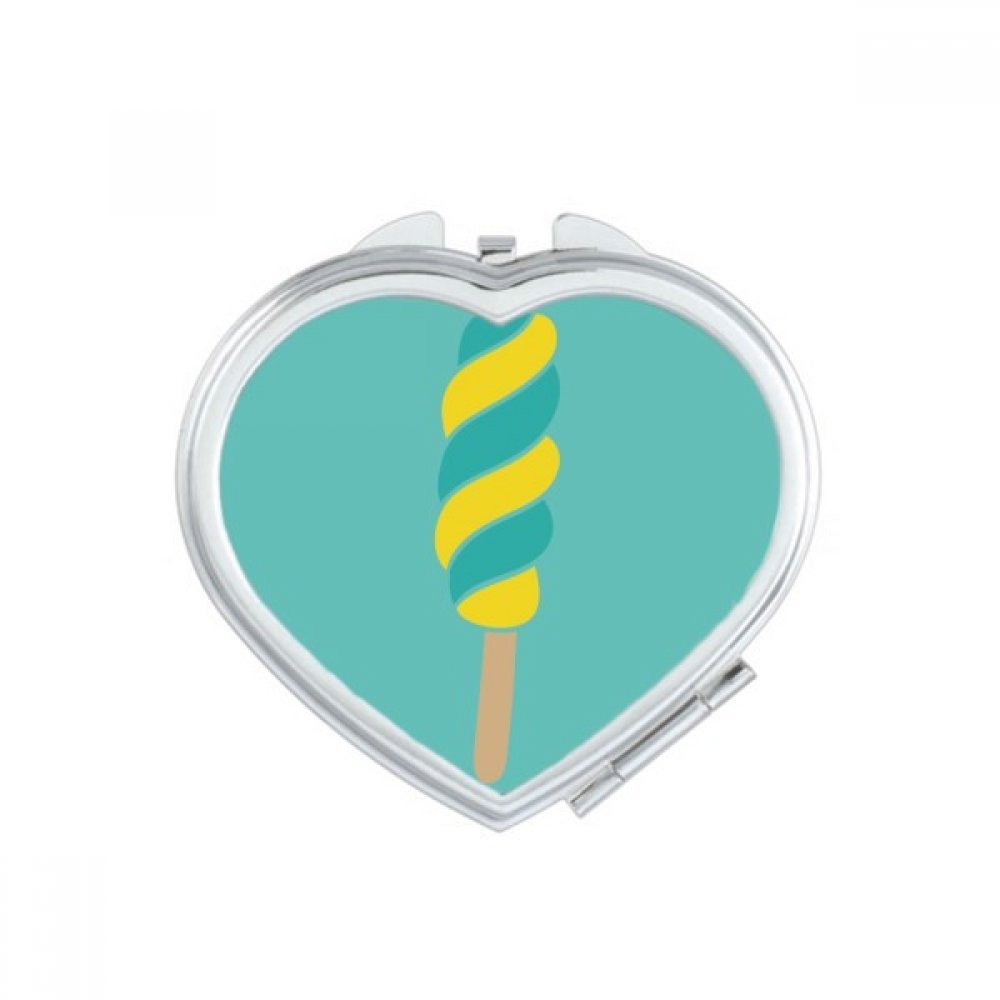 Bestchong Spiral Sweet Ice Cream Heart Mirror - Portable Handheld Pocket Makeup Mirror for Travel
