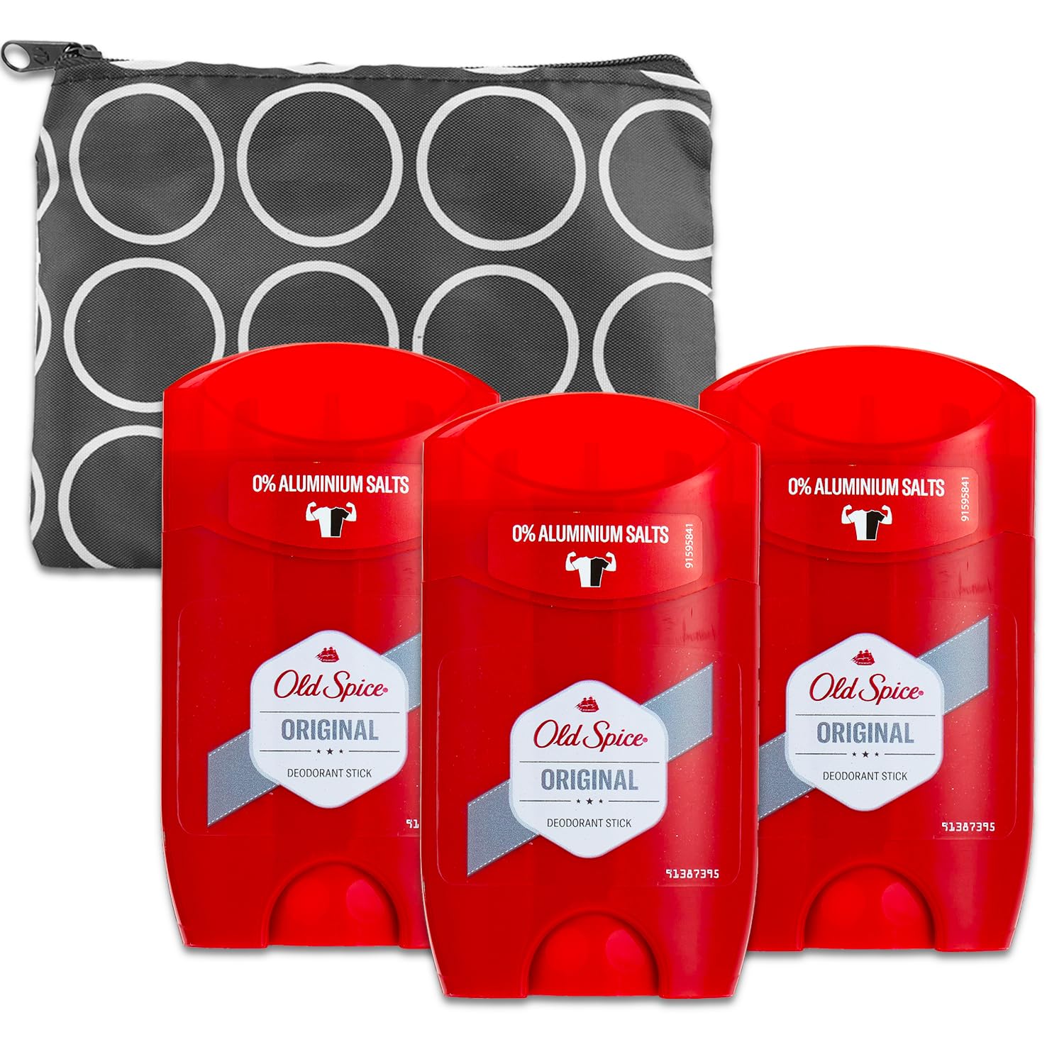 Old Spice Original Deodorant Travel Size Set - 3 Pack Invisible Solid Antiperspirant for Men (1.69 Oz Each) with Free Travel Pouch | Fresh Scent, Long-Lasting Protection | Perfect for Gym, Travel & Everyday Use