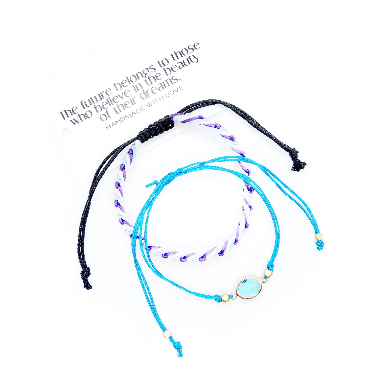 Beauty Of Dreams Adjustable Blue Gemstone Bracelets Set of 2 - Elegant Stackable Jewelry for Women, Perfect for Parties, Weddings & Everyday Wear
