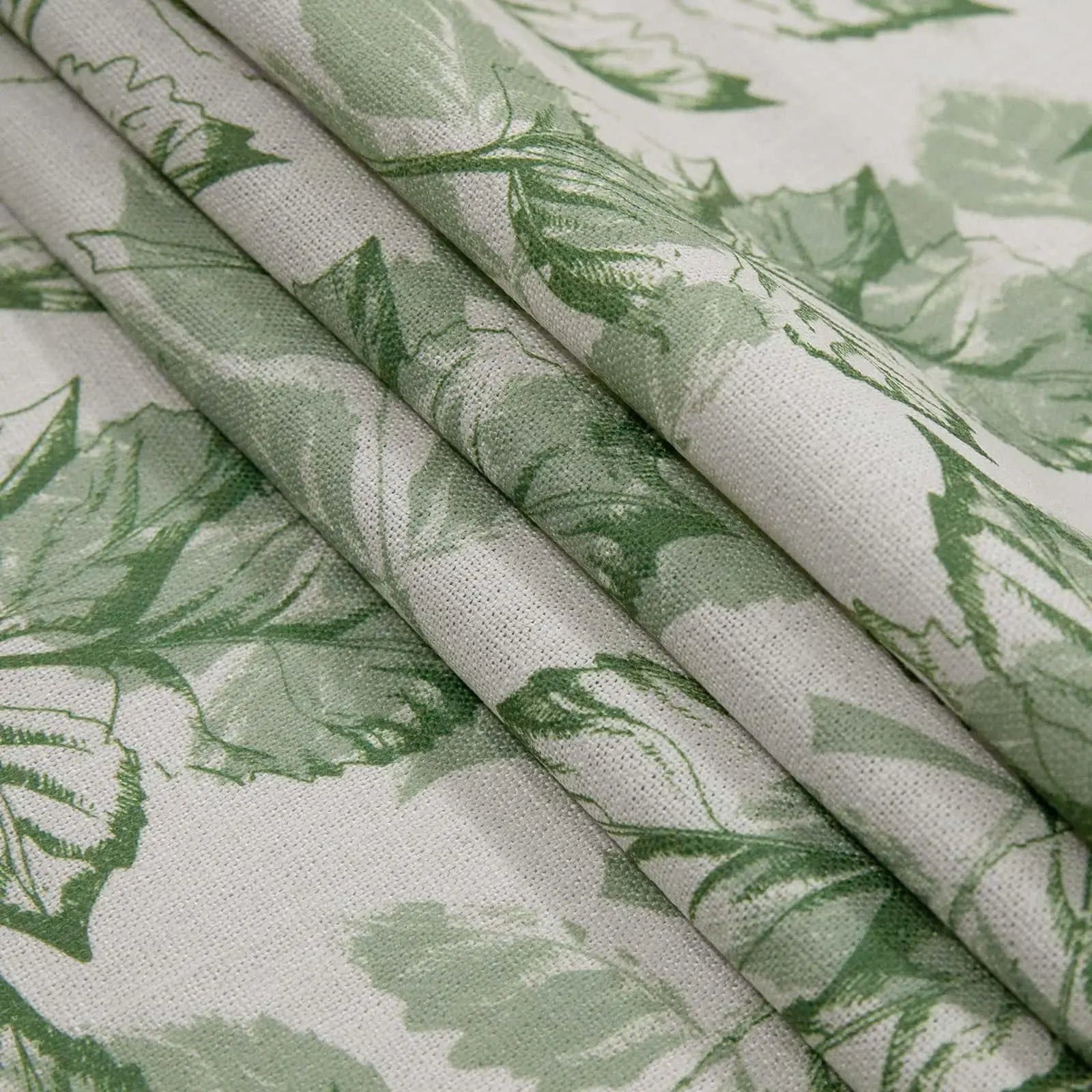 Bohemian Botanical Pleated Drapery Curtains - 52 Inch Width - Elegant Boho Home Decor for Living Room & Bedroom
