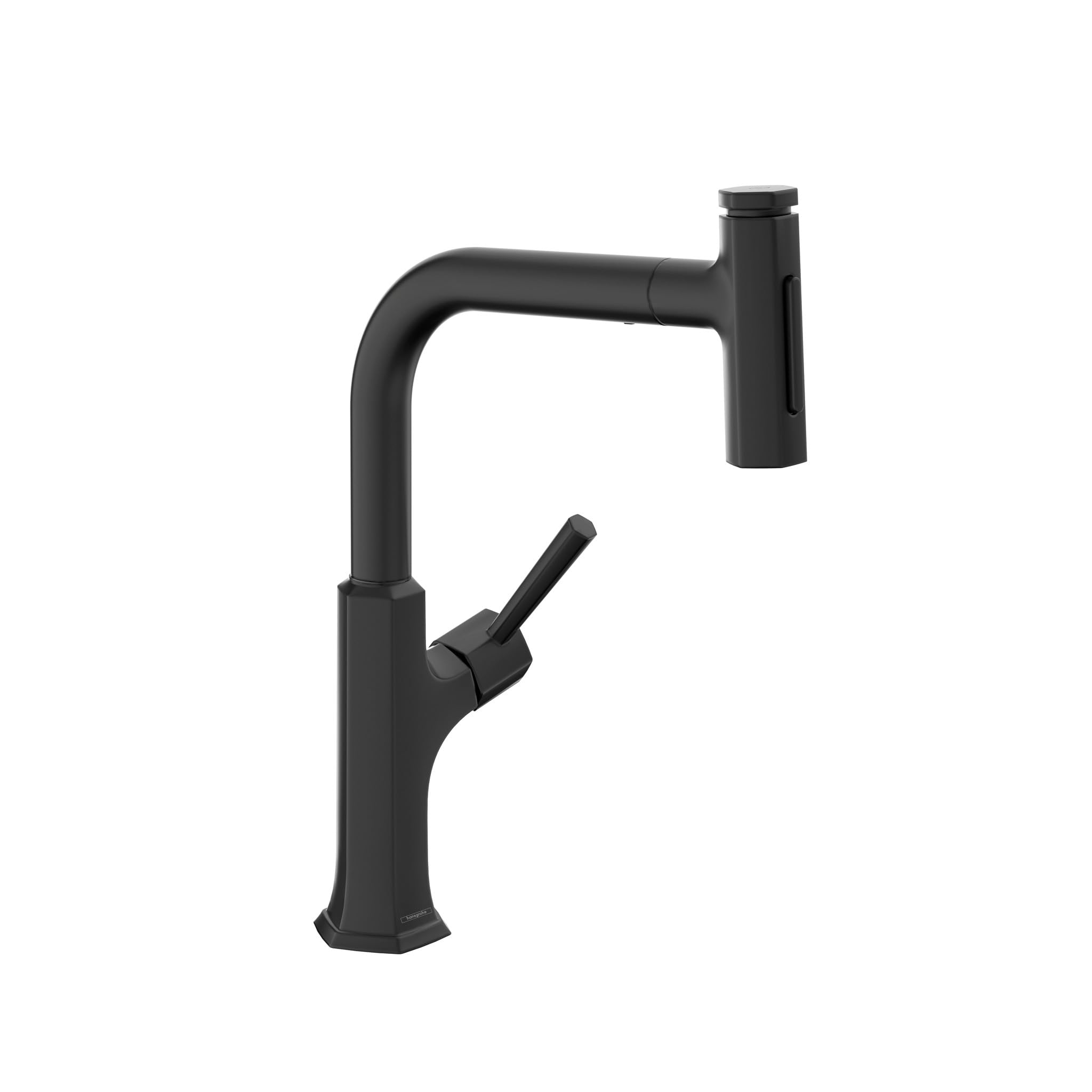 Hansgrohe Locarno Matte Black Kitchen Faucet with Pull-Out Sprayer for Modern Sinks
