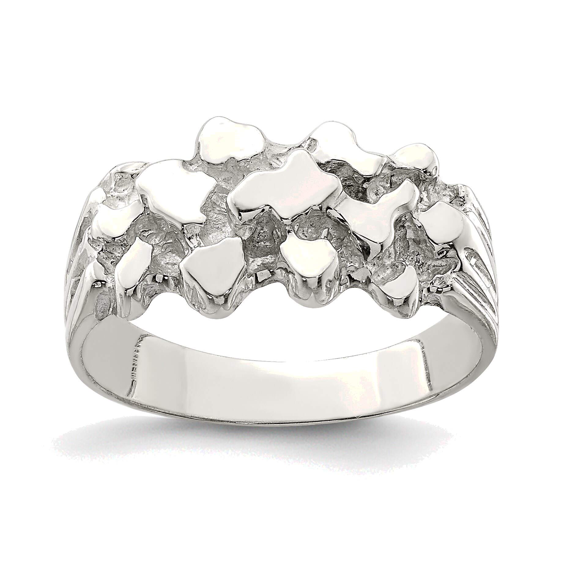 Bonyak Jewelry Solid Sterling Silver Women's Nugget Ring - Size 8 | Elegant Minimalist Stackable Ring for Everyday Wear, Gift for Her, Wedding, Anniversary & Special Occasions