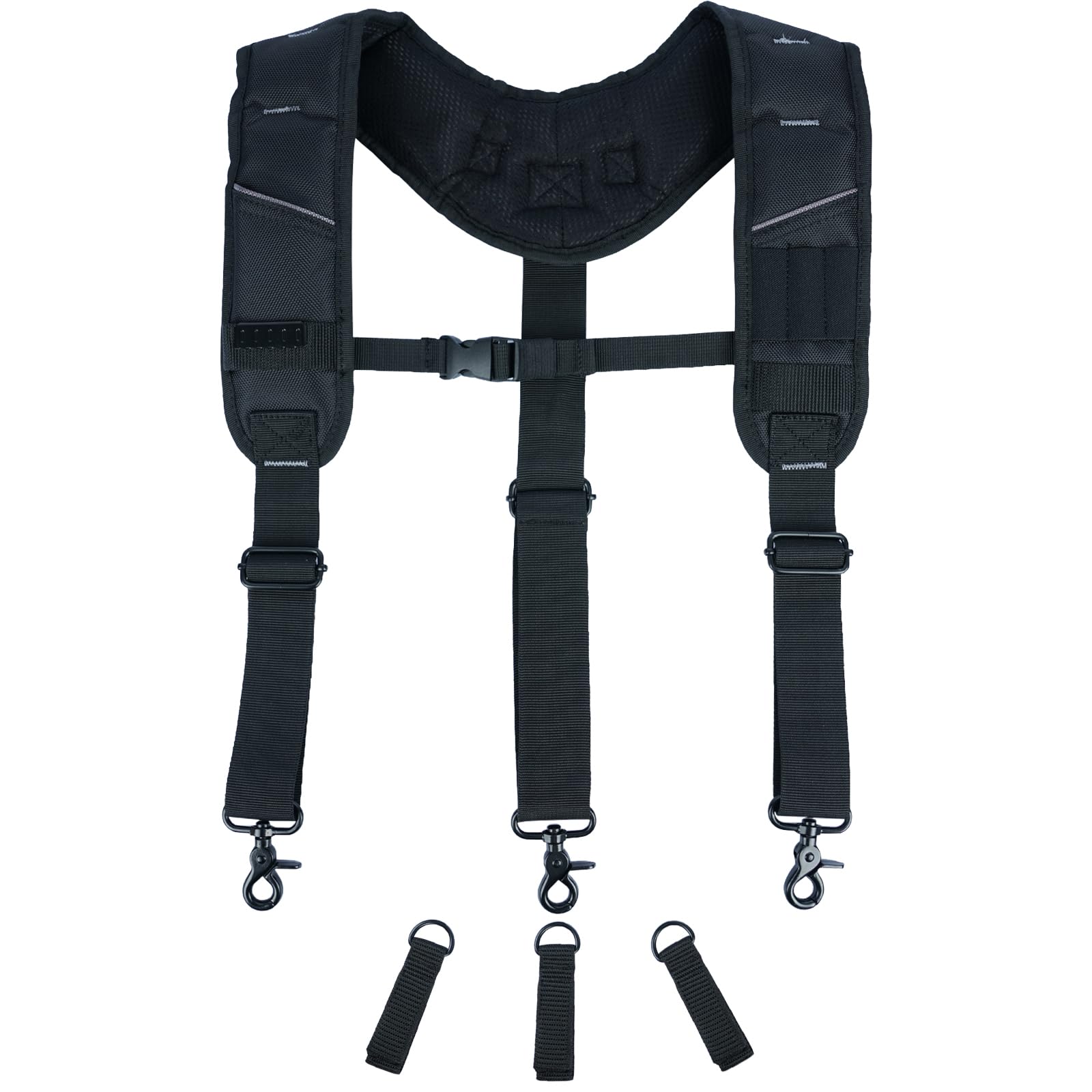 KUNN Heavy Duty 3-Point Padded Tool Belt Suspenders for Men - Adjustable Construction Work Suspender with Tool Belt Loops & Comfortable Shoulder Pads - Perfect for Carpenters, Electricians & DIY Home Improvement Projects