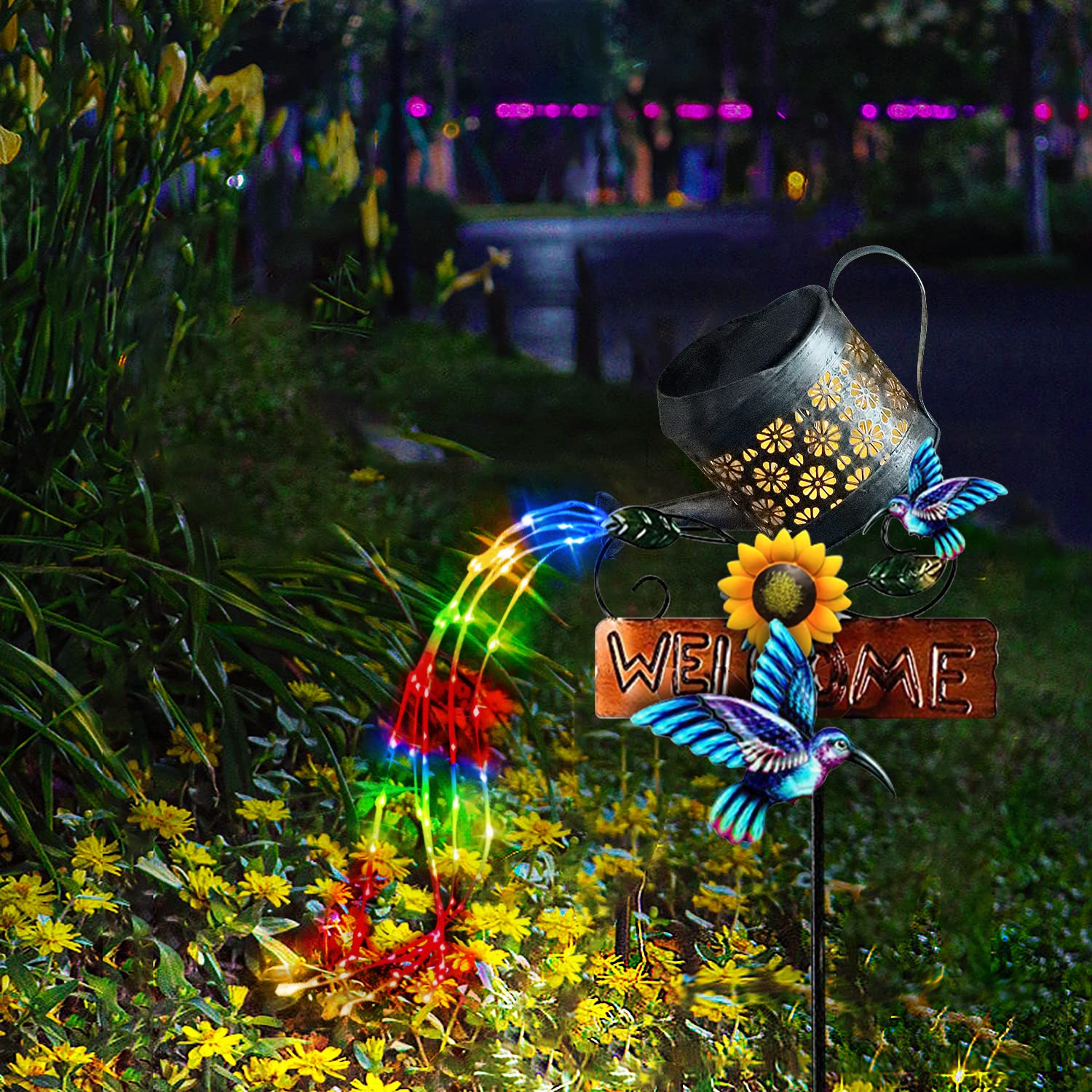 Solar Watering Can Lights - 1 Pack Outdoor Solar Lantern for Garden, Patio, Yard & Balcony Decor | Waterproof Solar Powered Decorative Lighting for Walkways, Parties & Outdoor Events