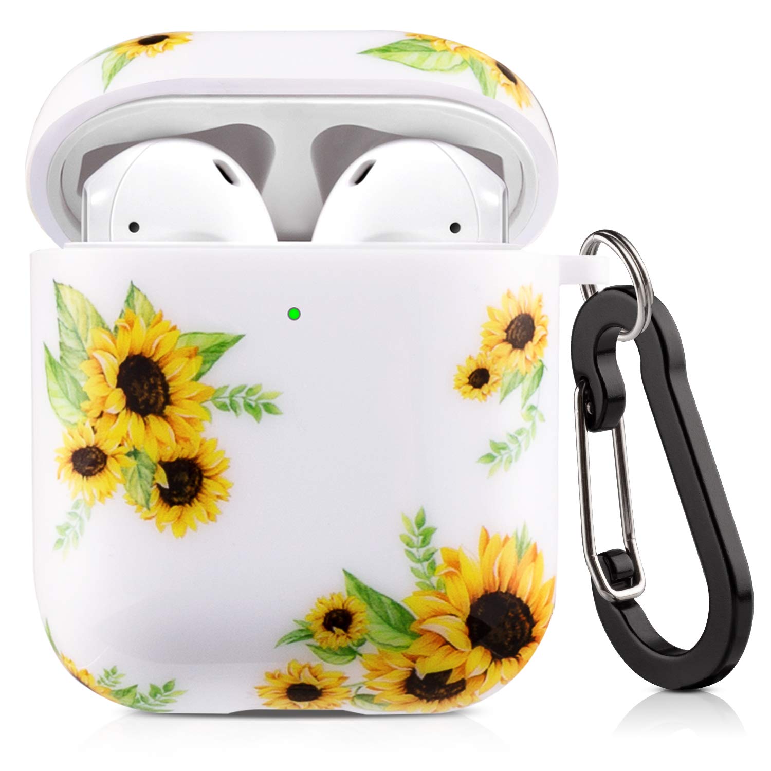 Sunflower AirPods Case for AirPods 1/2 - Wireless Charging & Keychain - Cute Protective Cover for Daily Use