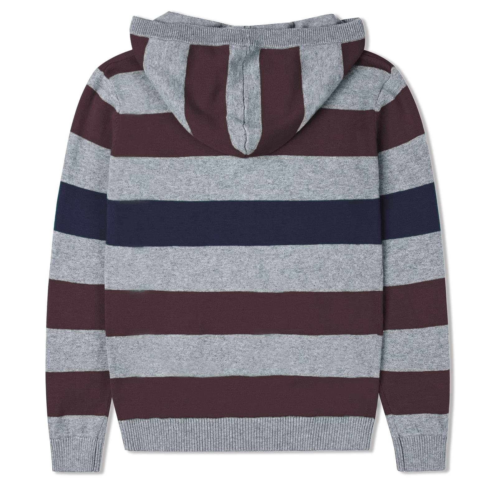 **Boys' Cotton Striped Hoodie - 100% Soft Knit Pullover Sweater for Kids & Toddlers - Cozy Winter Wear for School & Play**