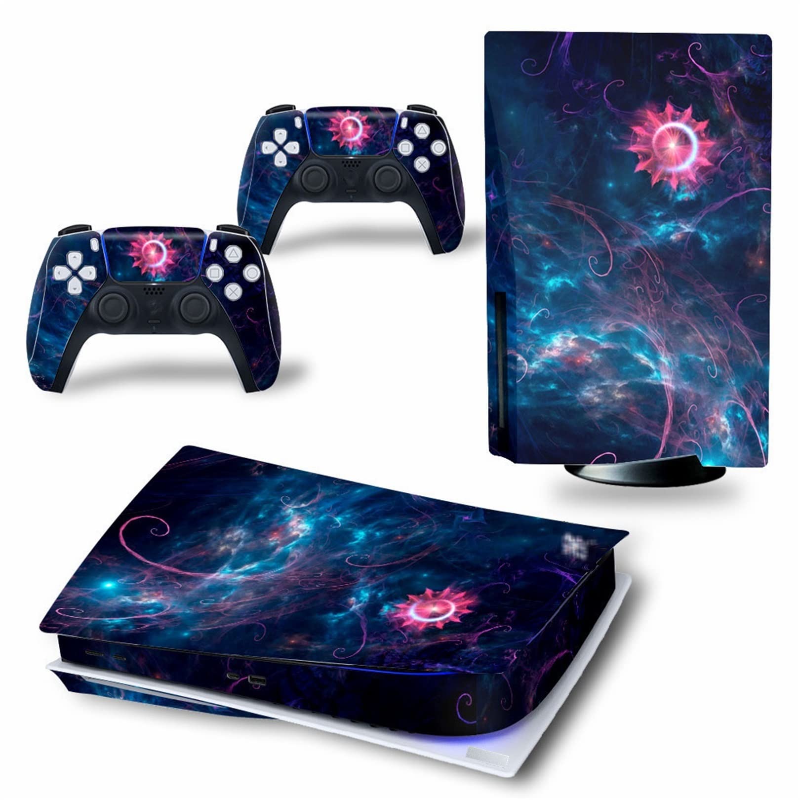 Premium PS5 Skin for Disc & Digital Edition Console & Controller - Scratch-Resistant Vinyl Cover Wrap, Bubble-Free & Anti-Scratch Protection (Disc Version) - Perfect for Gaming Setups & Console Protection