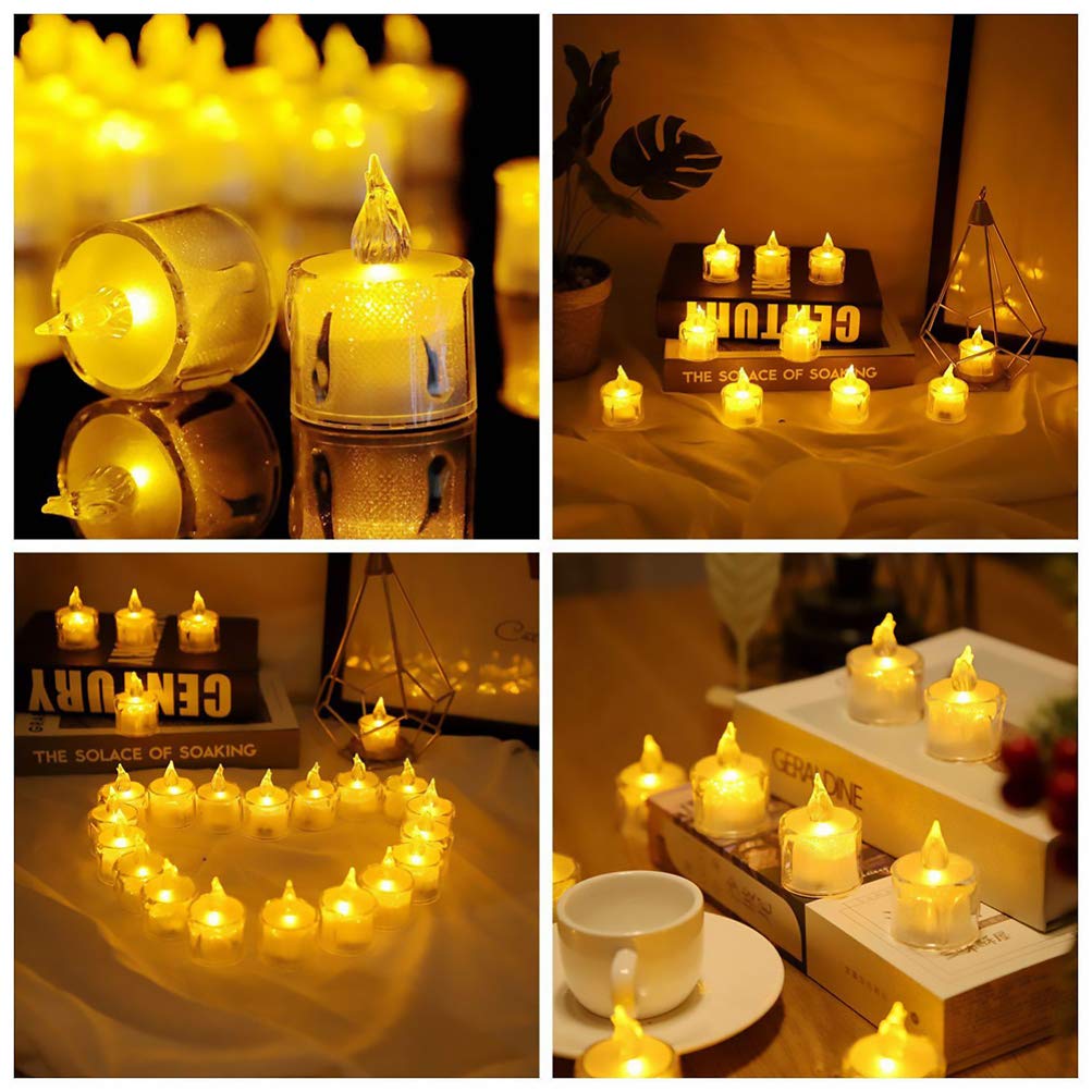 Garneck 12Pcs LED Electronic Candles - Halloween Decorative Lights, Plastic Candle-Shaped Lamps with White LED for Home Decor, Party, Wedding & Holiday Displays
