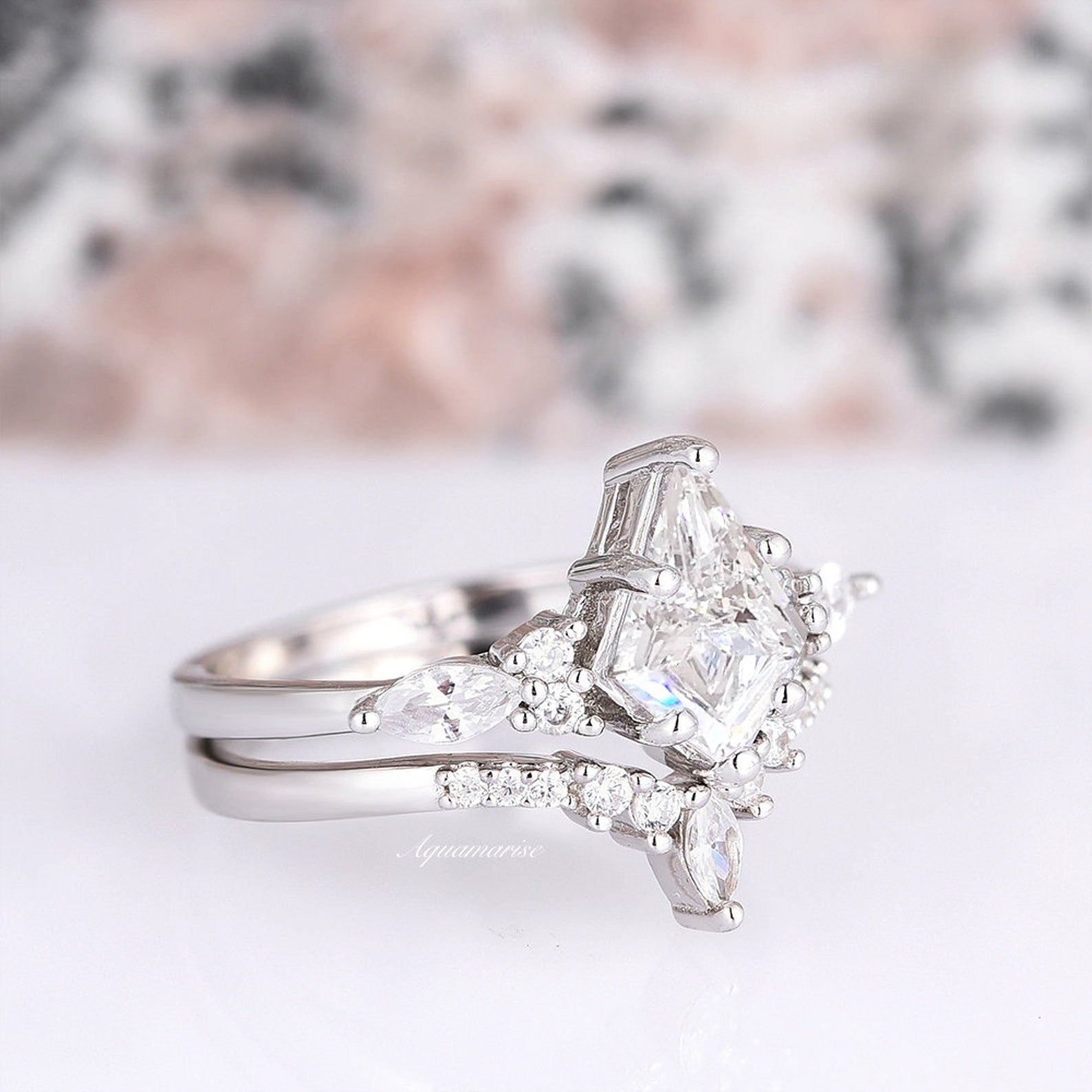 Skye Kite™ Diamond (CZ) Couples Ring - Elegant Cubic Zirconia Wedding Band Set for Men & Women - Perfect for Anniversaries, Engagements & Romantic Gifts