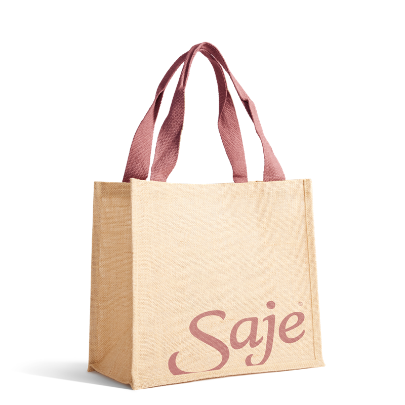 Eco-Friendly Saje Iconic Jute Bag - Sustainable Reusable Shopping Tote for Groceries, Beach & Farmers Market | Perfect for Everyday Use, Travel & Eco-Conscious Lifestyle