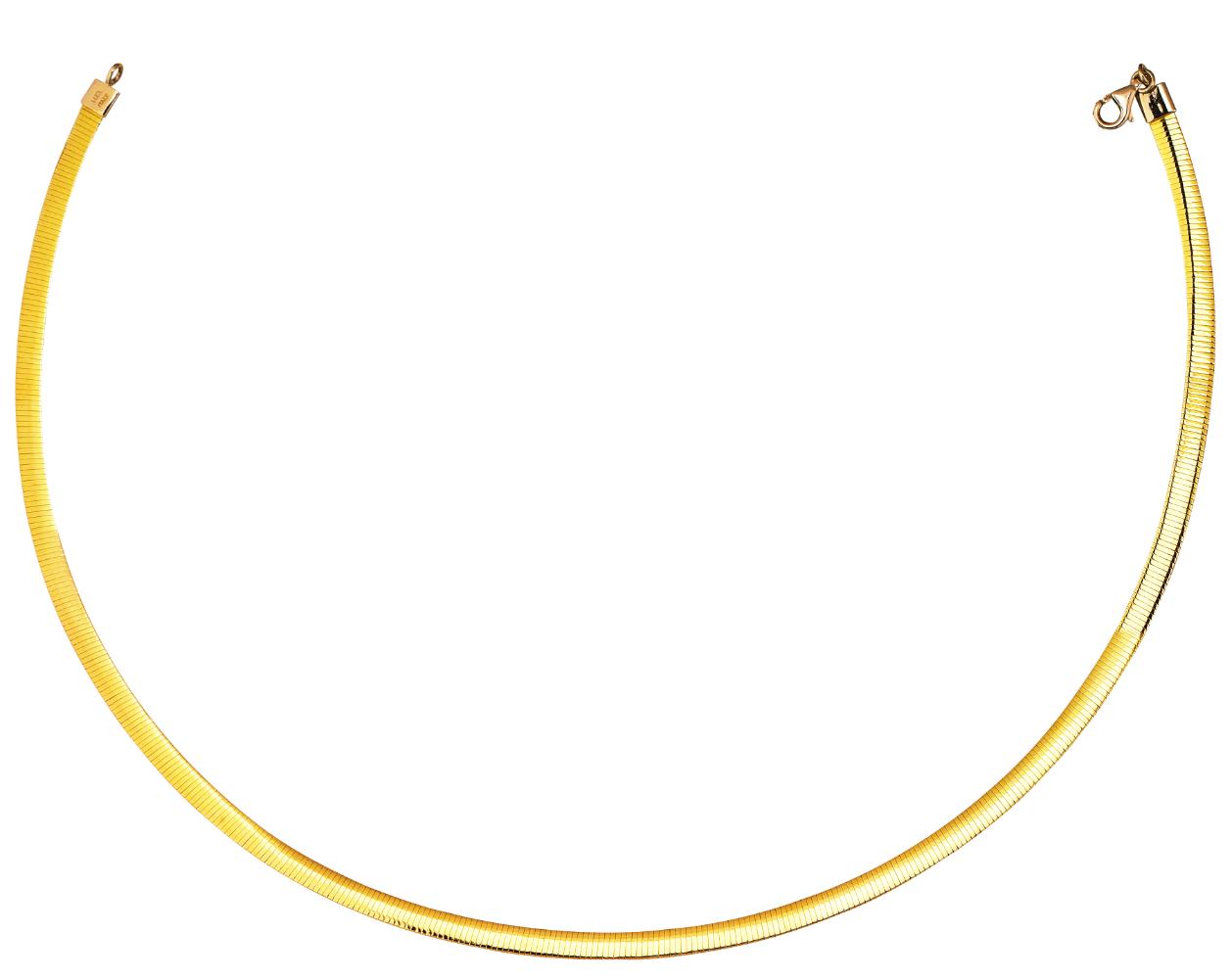 14K Gold & Sterling Silver Reversible Omega Chain Necklace for Women - Elegant Layering Jewelry for Everyday Wear & Special Occasions
