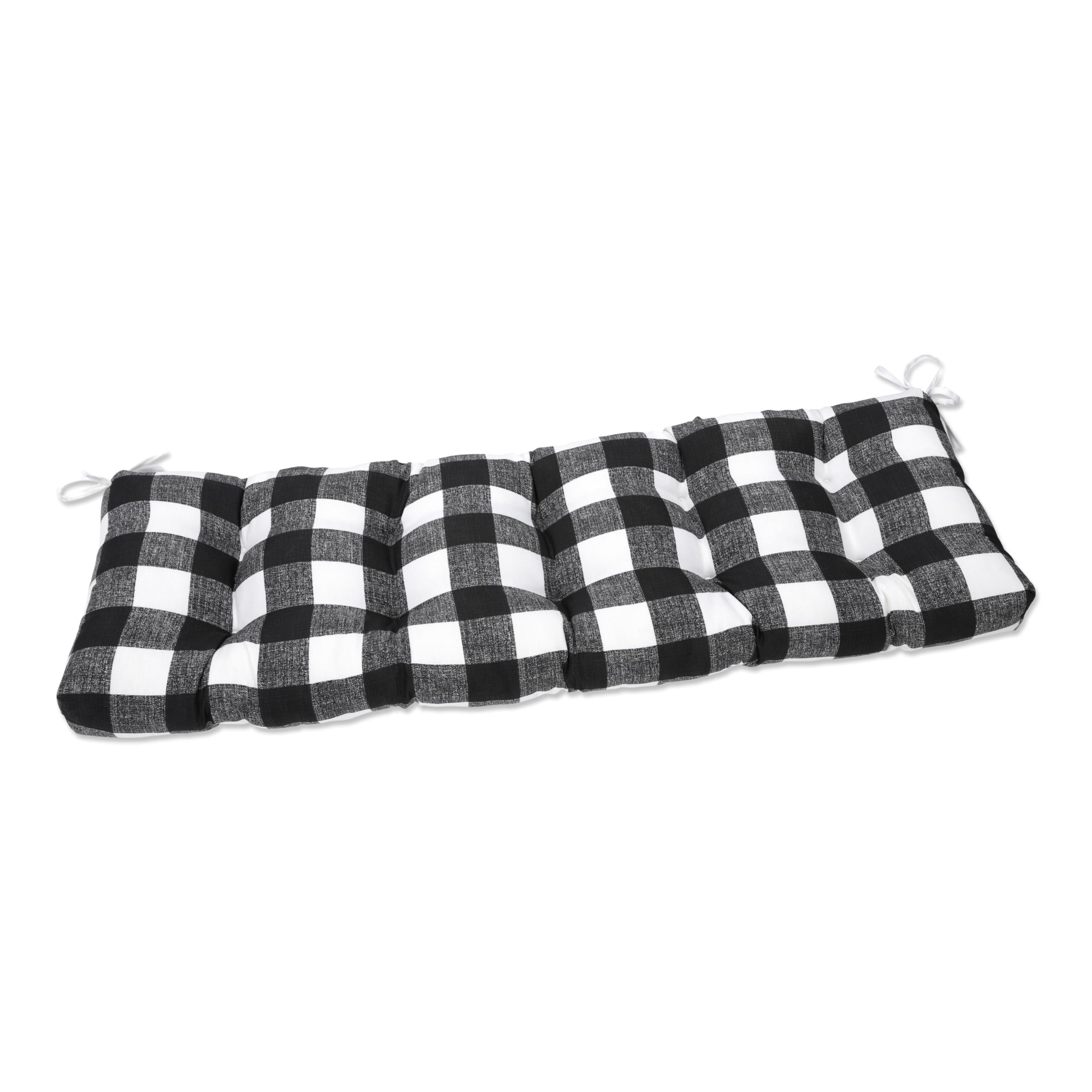 Pillow Perfect Anderson Matte Tufted Bench & Swing Cushion - Indoor/Outdoor Waterproof Seat Pad - Black (1-Pack) - Perfect for Patio Furniture, Garden Swing, or Porch Seating