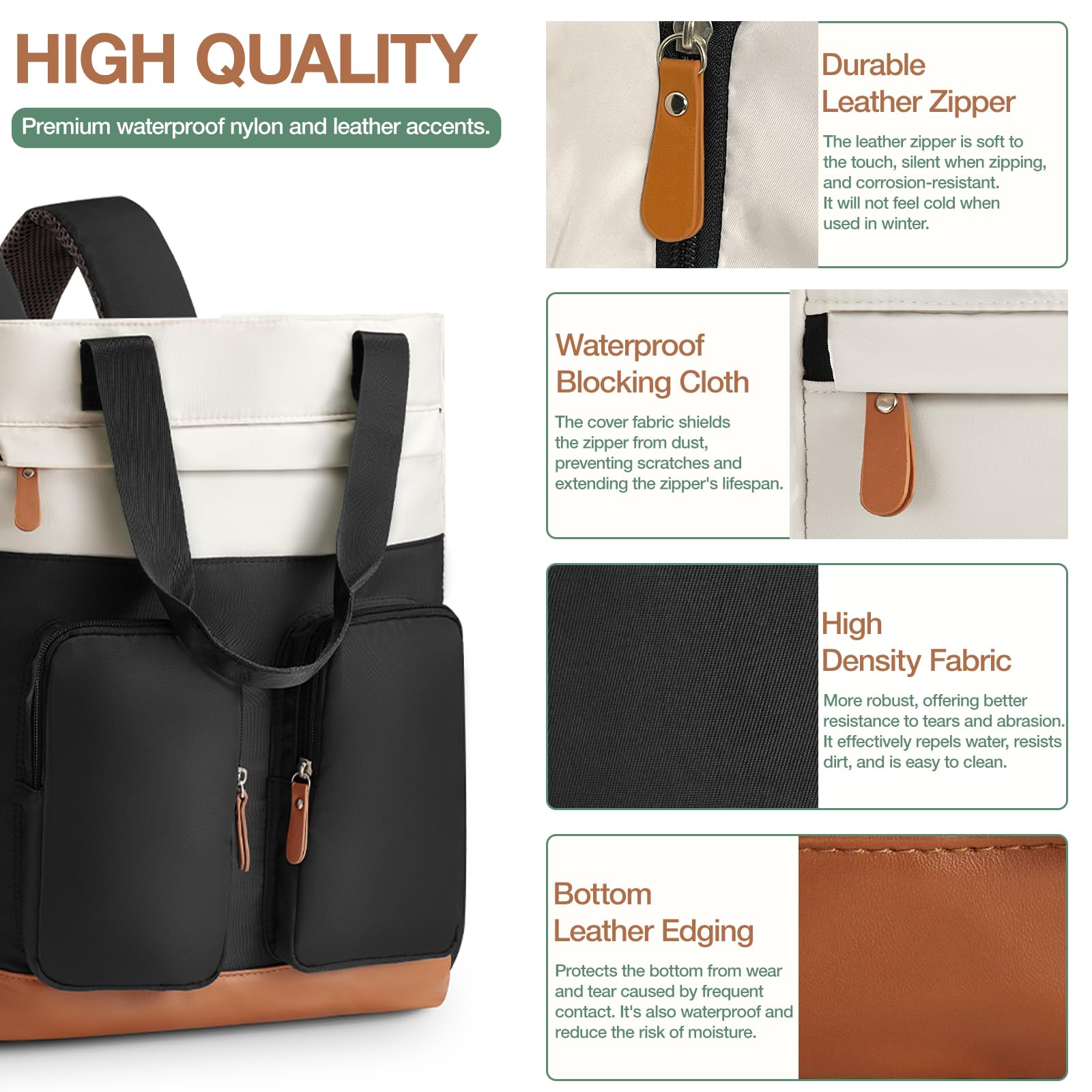 Hairao Women's 15.6 Inch Anti Theft Laptop Backpack with USB Charging Port - Stylish Business Computer Bag for Travel, Work & College - Perfect for Commuting, Office & Daily Use