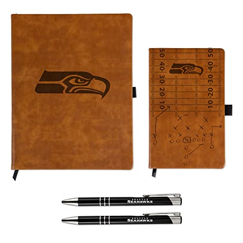 NFL Seattle Seahawks Gift Set - 2 Pens & 2 Notebooks | Officially Licensed Football Team Merchandise | Perfect for Fans, Office Supplies, and Game Day Accessories