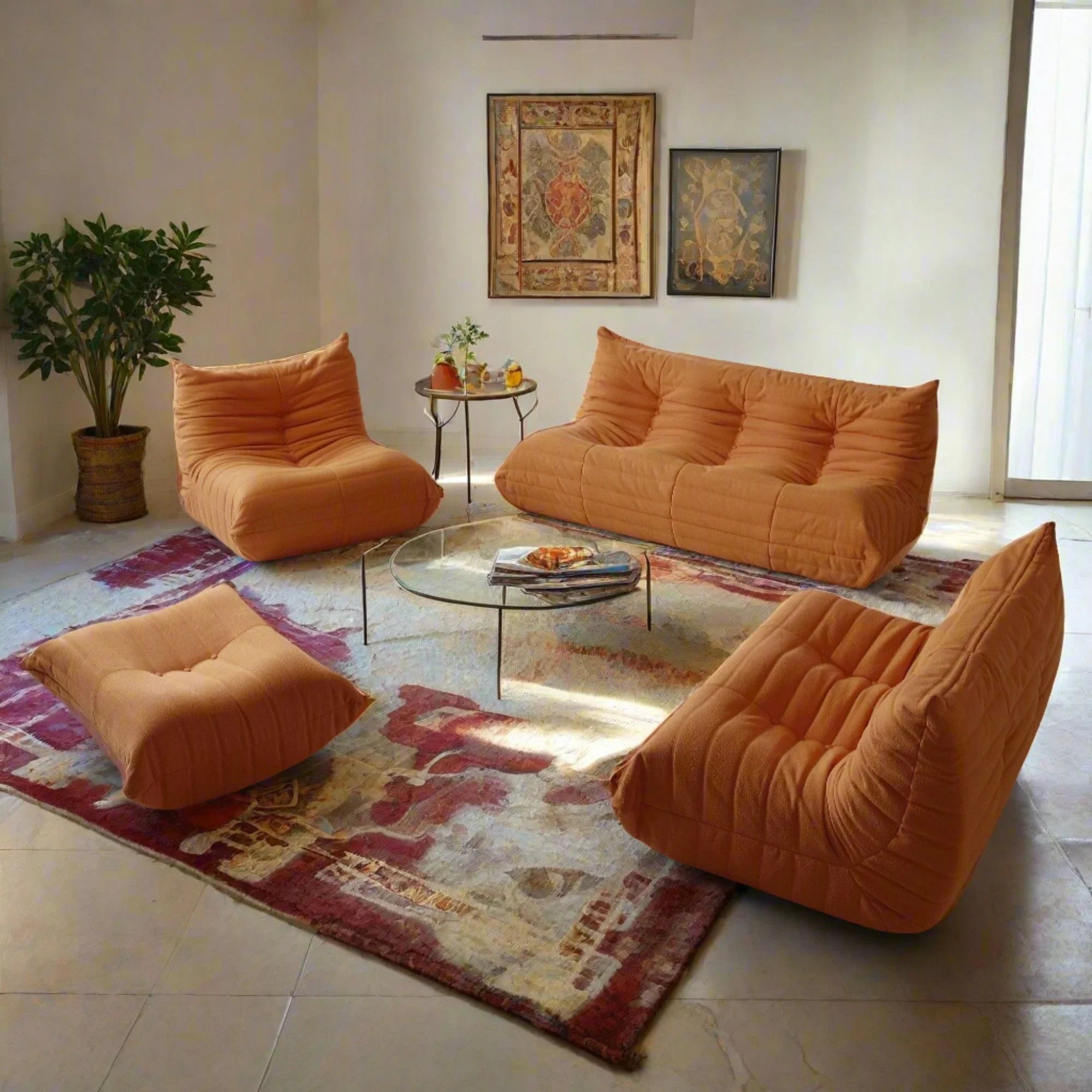 Modular Cozy Togo Sofa Set - Modern Sectional Couch with Removable Cushions for Living Room, Bedroom & Home Theater - Ultimate Comfort Furniture for Small Spaces & Apartments