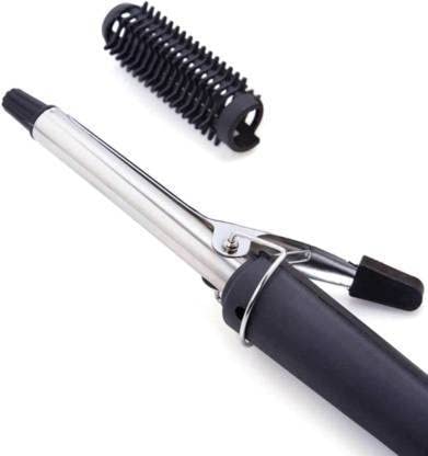 Ceramic Hair Curler with Adjustable Temperature - Medium Barrel (Silver/Black) for Salon-Quality Styling at Home, Perfect for Waves & Curls