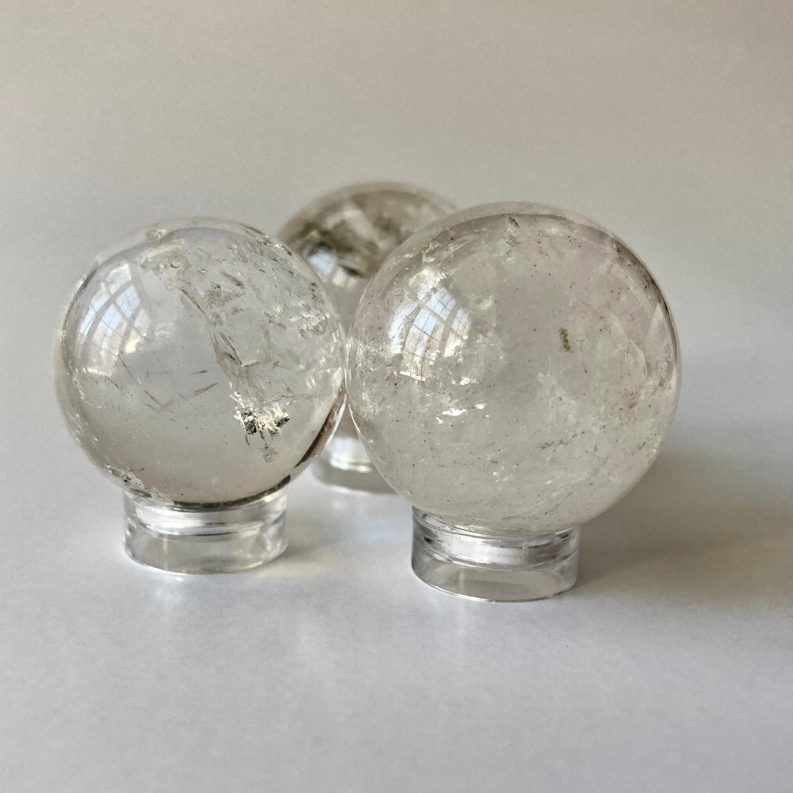Premium Clear Quartz Crystal Sphere or Smoky Quartz Sphere - Natural Healing Stone for Meditation, Home Decor & Energy Work