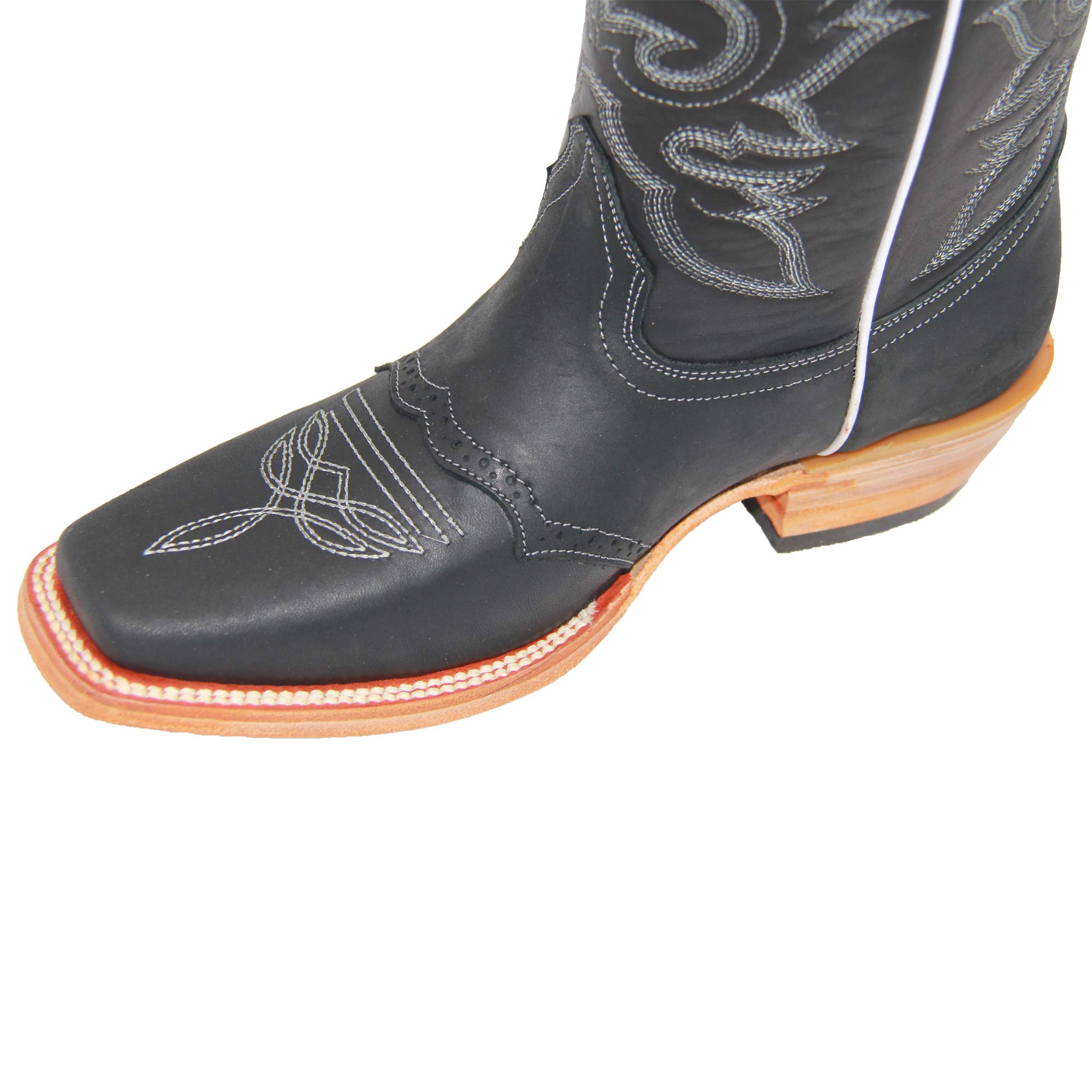 Women's Genuine Leather Cowboy Boots - Western Square Toe Cowgirl Boots for Rodeo, Country Dancing & Outdoor Adventures