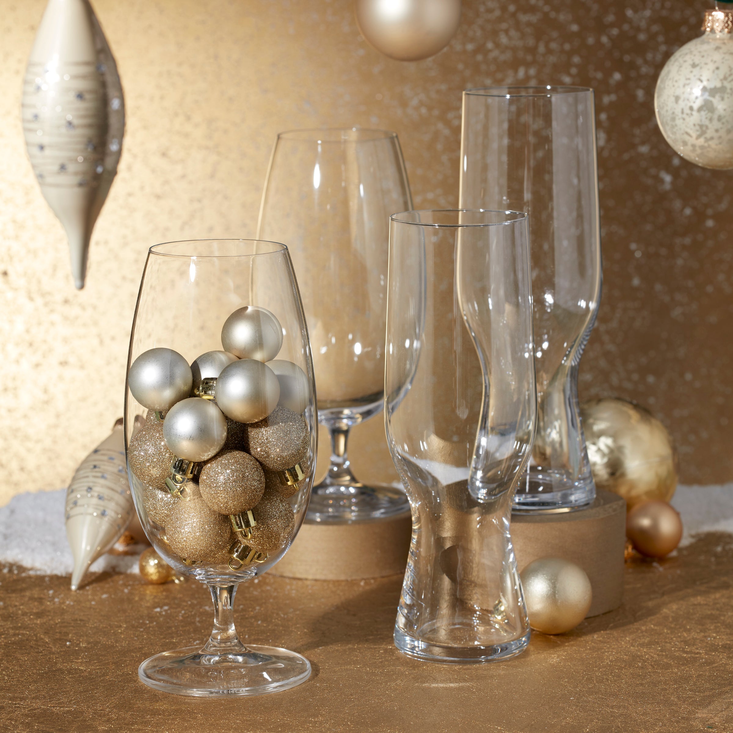 Premium Tuscany Classics Assorted Beer Glasses Set of 4 - 16oz Craft Beer Glasses for Lager, IPA, Ale & Stout - Perfect for Home Bars, Parties & Gifts