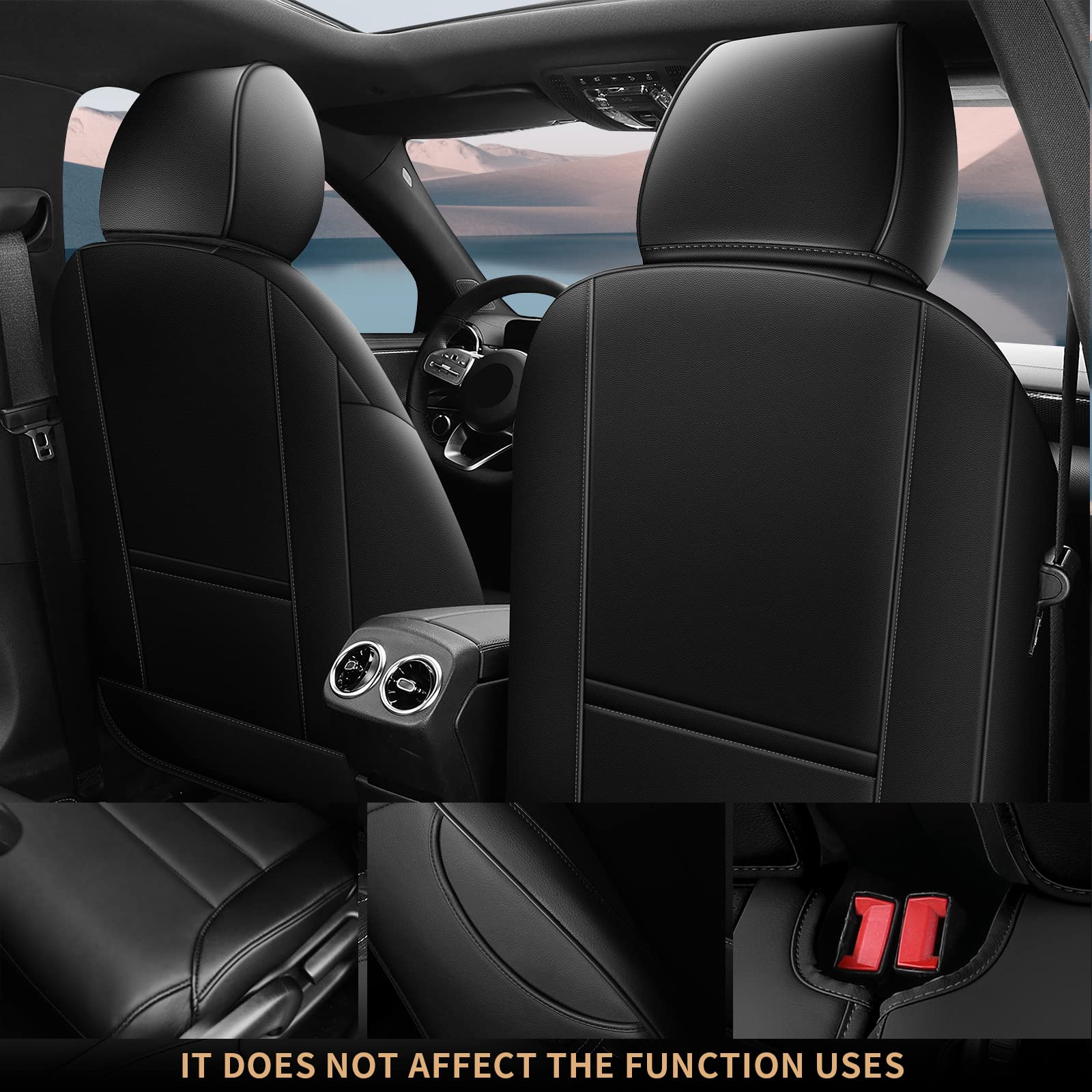 Premium Black Car Seat Covers Full Set for Honda CRV 2015-2016 Models | Waterproof & Durable CR-V Seat Protectors | Perfect for Daily Commute, Road Trips & Pet Protection