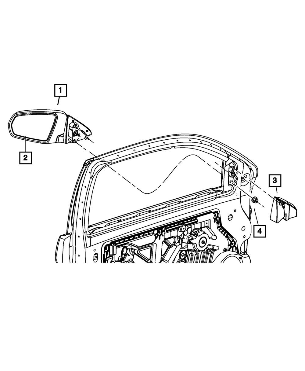 MOPAR 1SX881SCAC Replacement Outside Rearview Mirror for Dodge Ram 1500 2500 3500 - Durable Auto Part for Truck Safety & Blind Spot Visibility