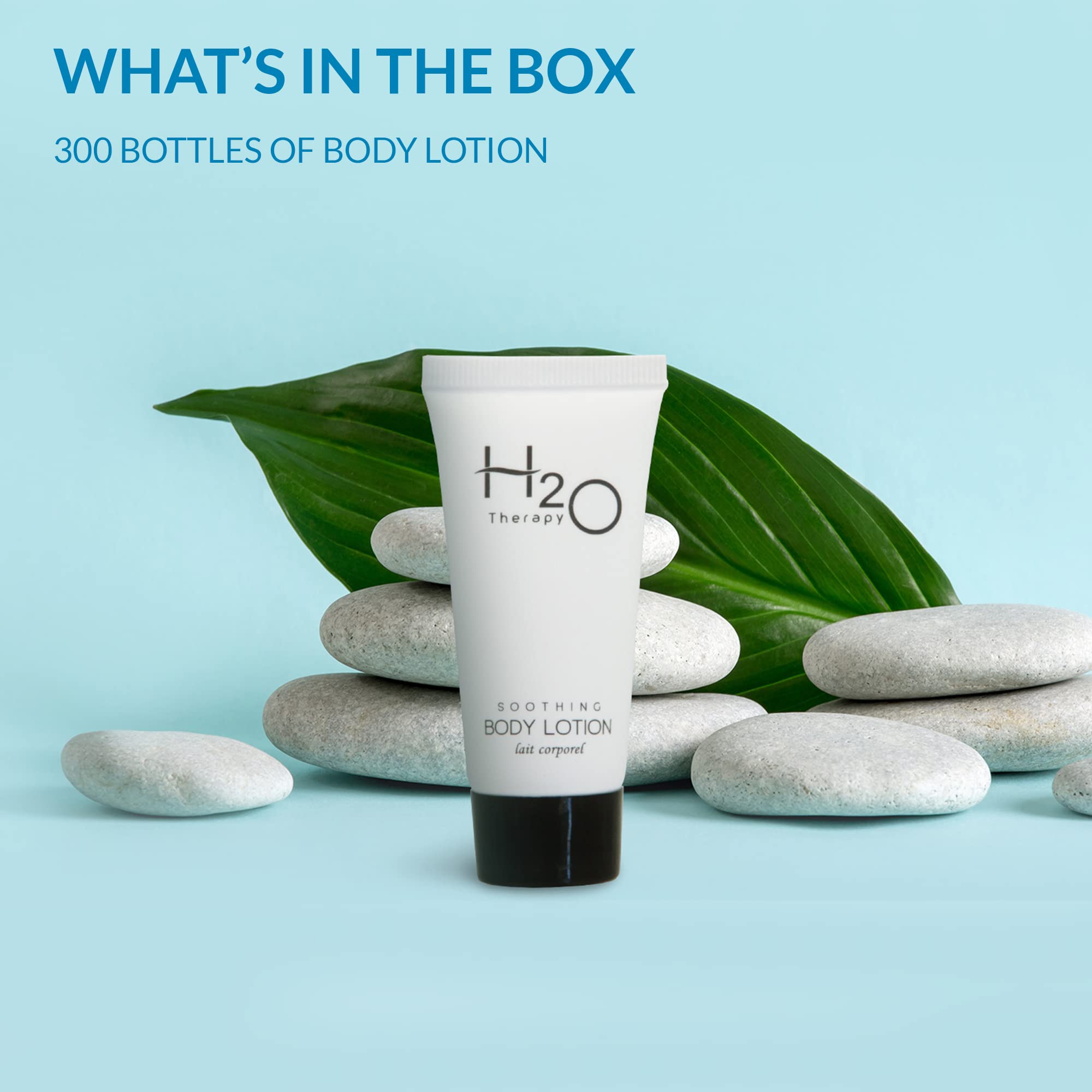 H2O Therapy Lotion Travel Size 0.85 oz (Pack of 300) - Moisturizing Body Lotion for Hotels, Hospitality & Personal Use - Perfect for Travel, Gyms & Guest Amenities