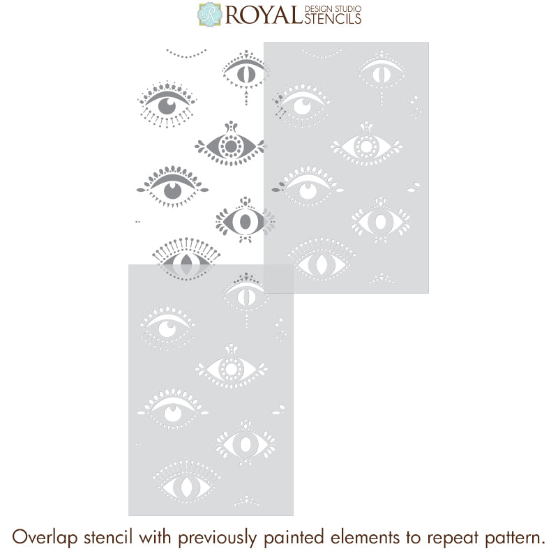 Protective Eyes Wall Stencil - DIY Home Decor Stencils for Creative Painting - Perfect for Bedroom, Nursery, and Living Room Wall Art Projects