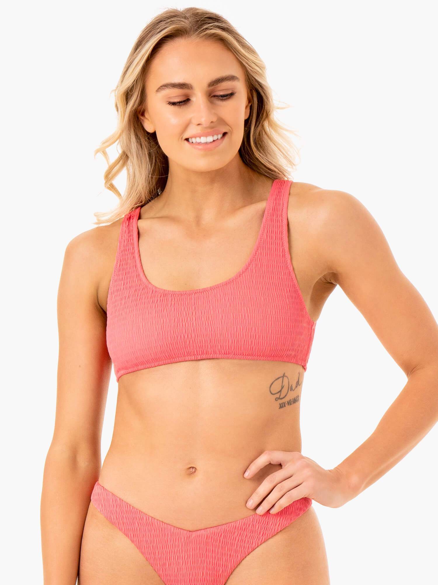 Paradise Scoop Bikini Top - Coral Color Women's Swimwear | Perfect for Beach Vacation, Pool Party & Summer Getaways