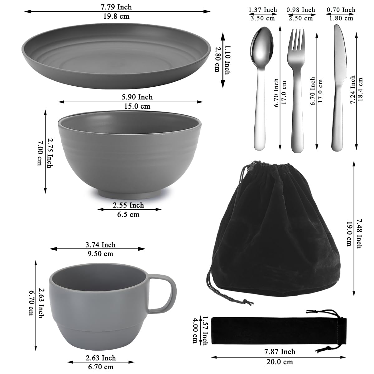 Berglander 2-Person Camping Mess Kit with Spoons, Forks & Knives - Lightweight & Durable Outdoor Silverware Set for Camping, Hiking, Picnic, Travel | Easy to Clean & Carry | Perfect for Backpacking & RV Trips