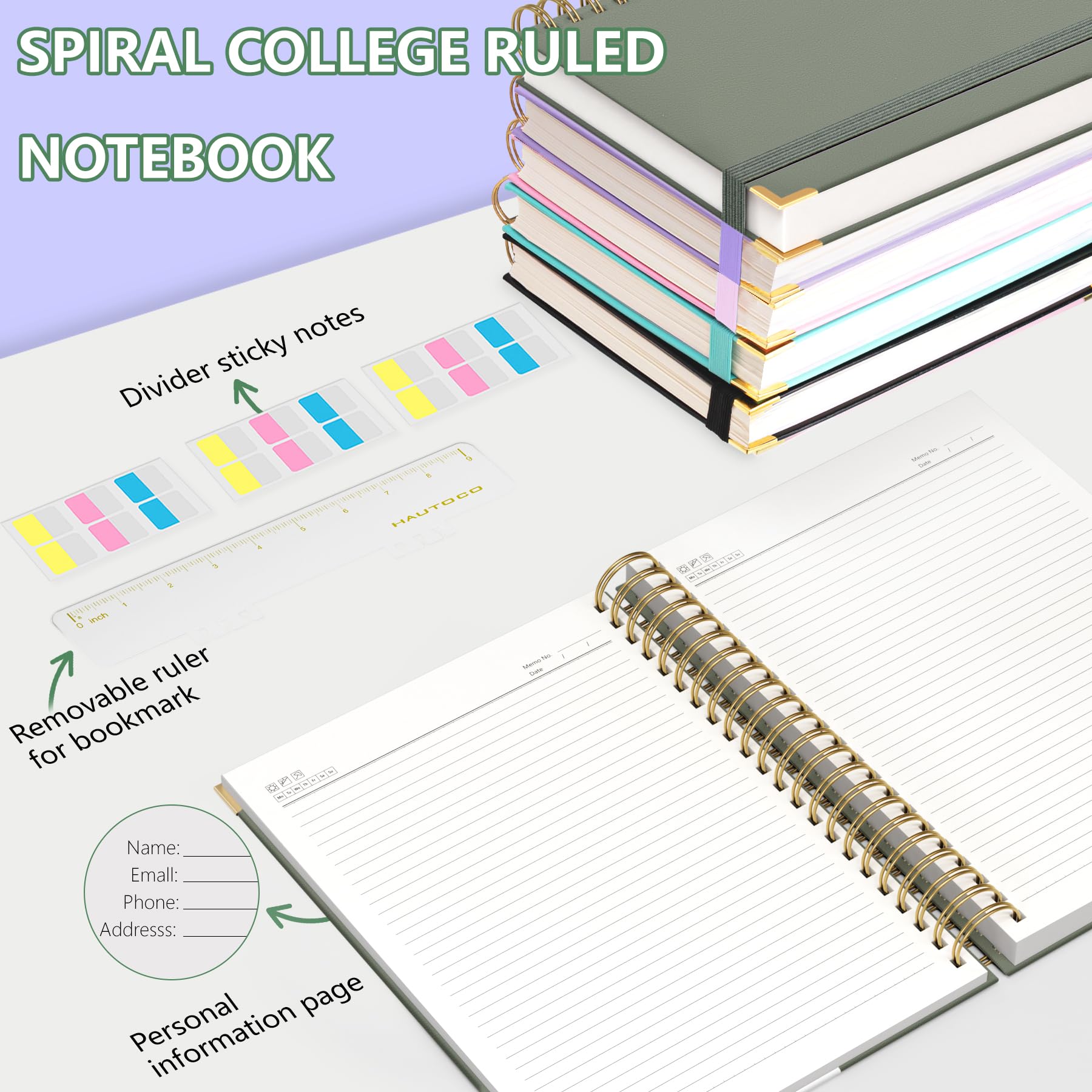Premium Leather Spiral Notebook Journal - 8.5