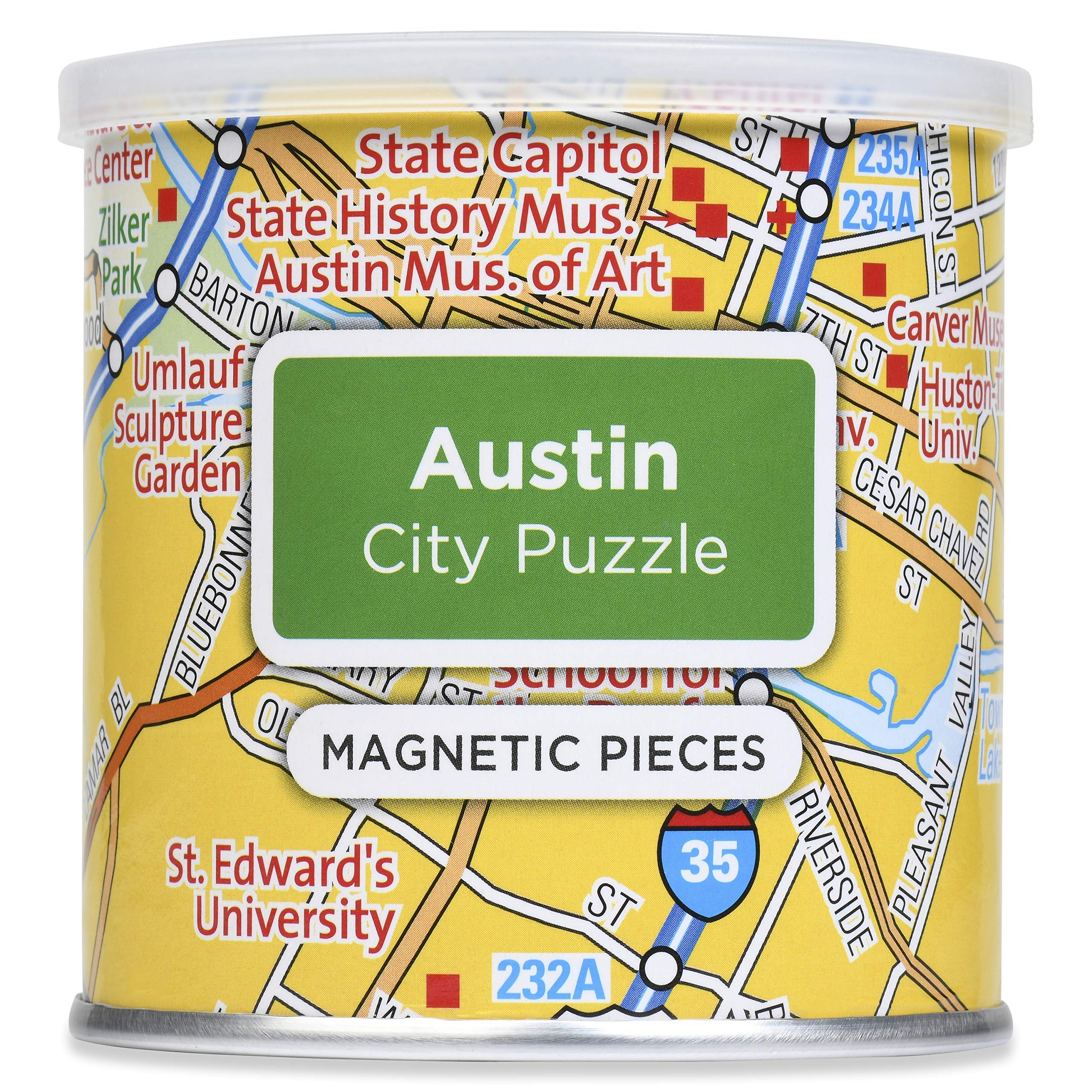 Geotoys Magnetic Puzzle Austin - Educational STEM Toy for Kids Ages 4-8 | Fun Learning Game with US City Map | Perfect for Travel, Classroom & Family Game Night
