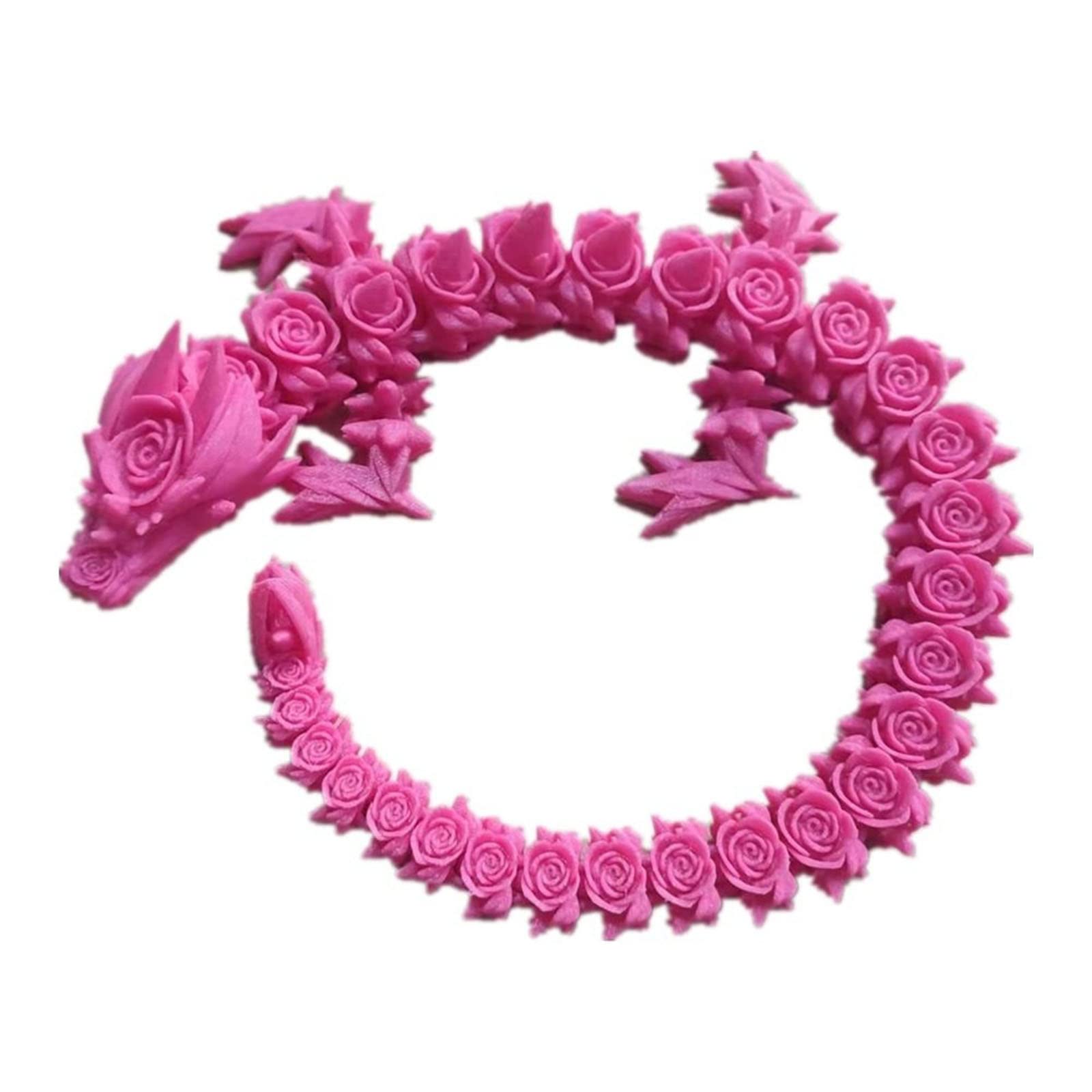 3D Printed Rose Dragon Toy - Rotatable & Poseable Joints for Anxiety Relief - Articulated Dragon Figure for Kids & Adults (17.7in, Pink) - Perfect for Stress Relief, Home Decor & Fantasy Collectibles