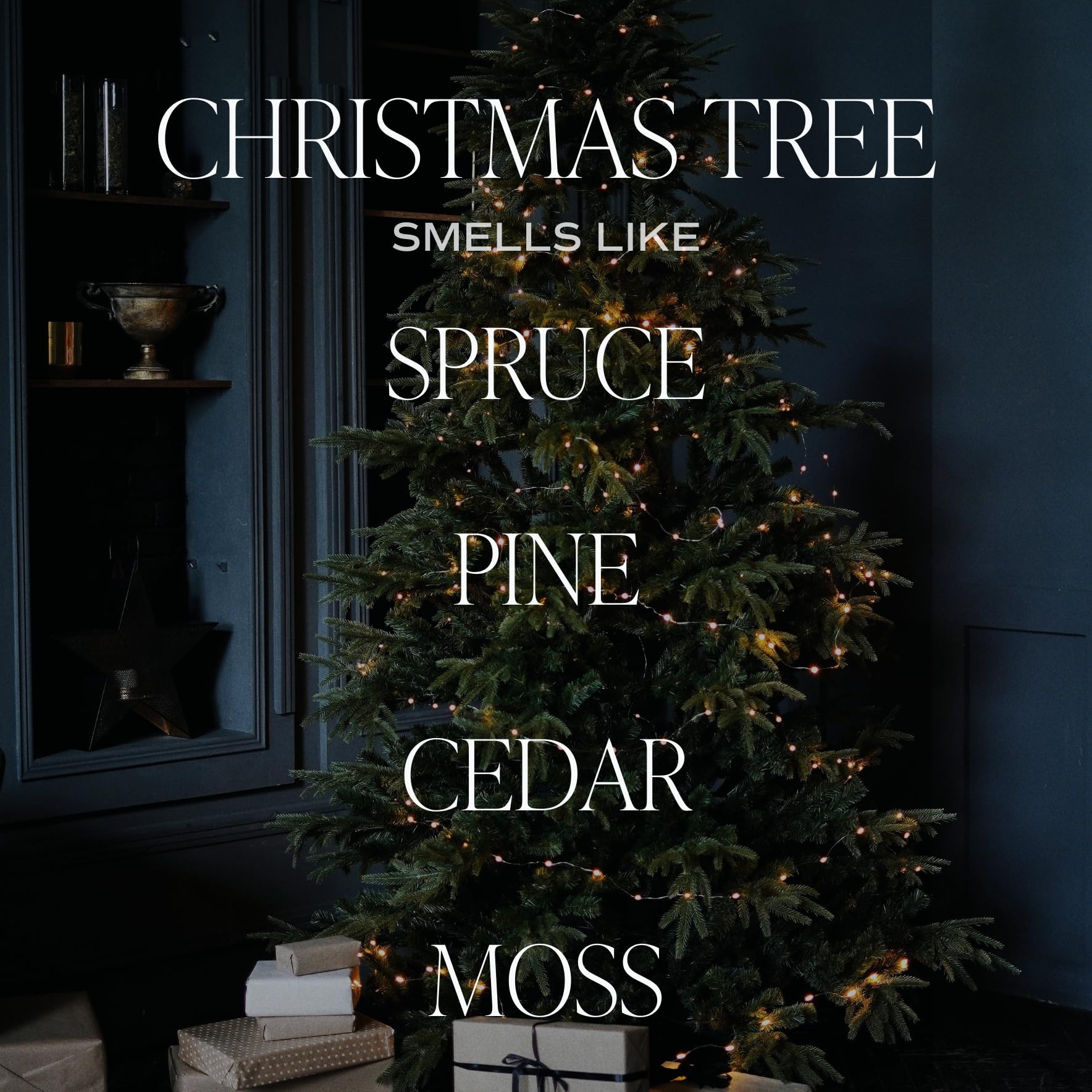 Sweet Water Decor Christmas Tree Scented Soy Candle - Spruce, Pine & Evergreen Aroma in 9oz Clear Jar with Gold Foil | 40-Hour Burn Time | USA-Made | Perfect for Holiday Home Decor, Cozy Winter Evenings & Festive Gift Giving