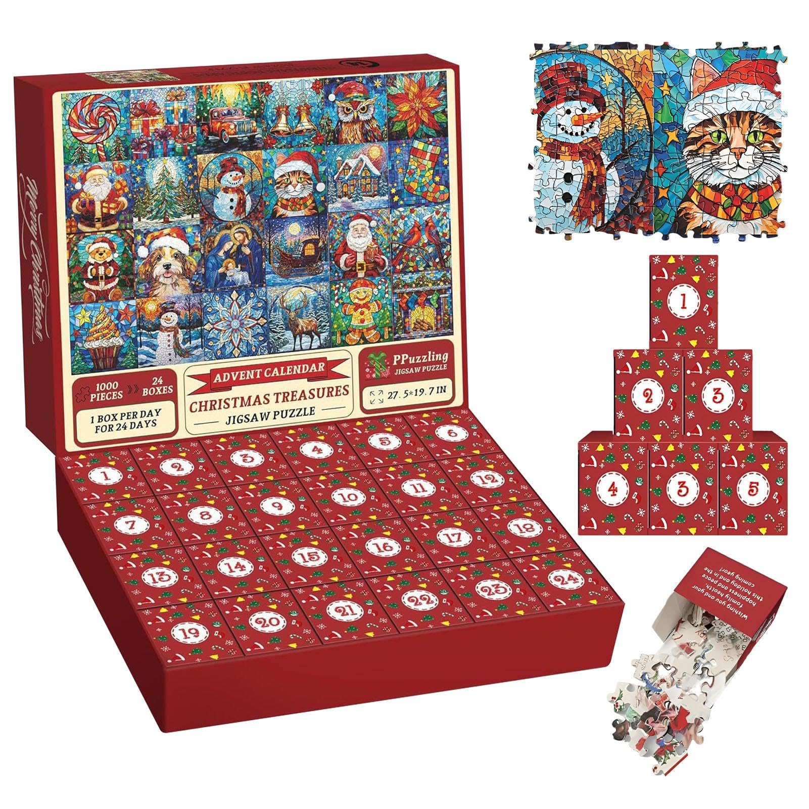 2024 Christmas Advent Calendar Puzzle - 1008 Piece Countdown Puzzle for Holiday Decor & Family Fun | Perfect for Christmas Countdown, Home Decor & Gift Giving