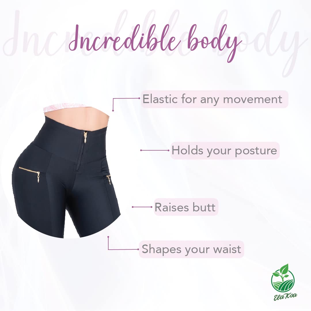 Best Colombian Fajas for Women - Soft, Comfortable & Breathable High-Waisted Leggings - Slimming Shapewear for Everyday Wear - Perfect for Workouts, Yoga & Daily Comfort (Black)