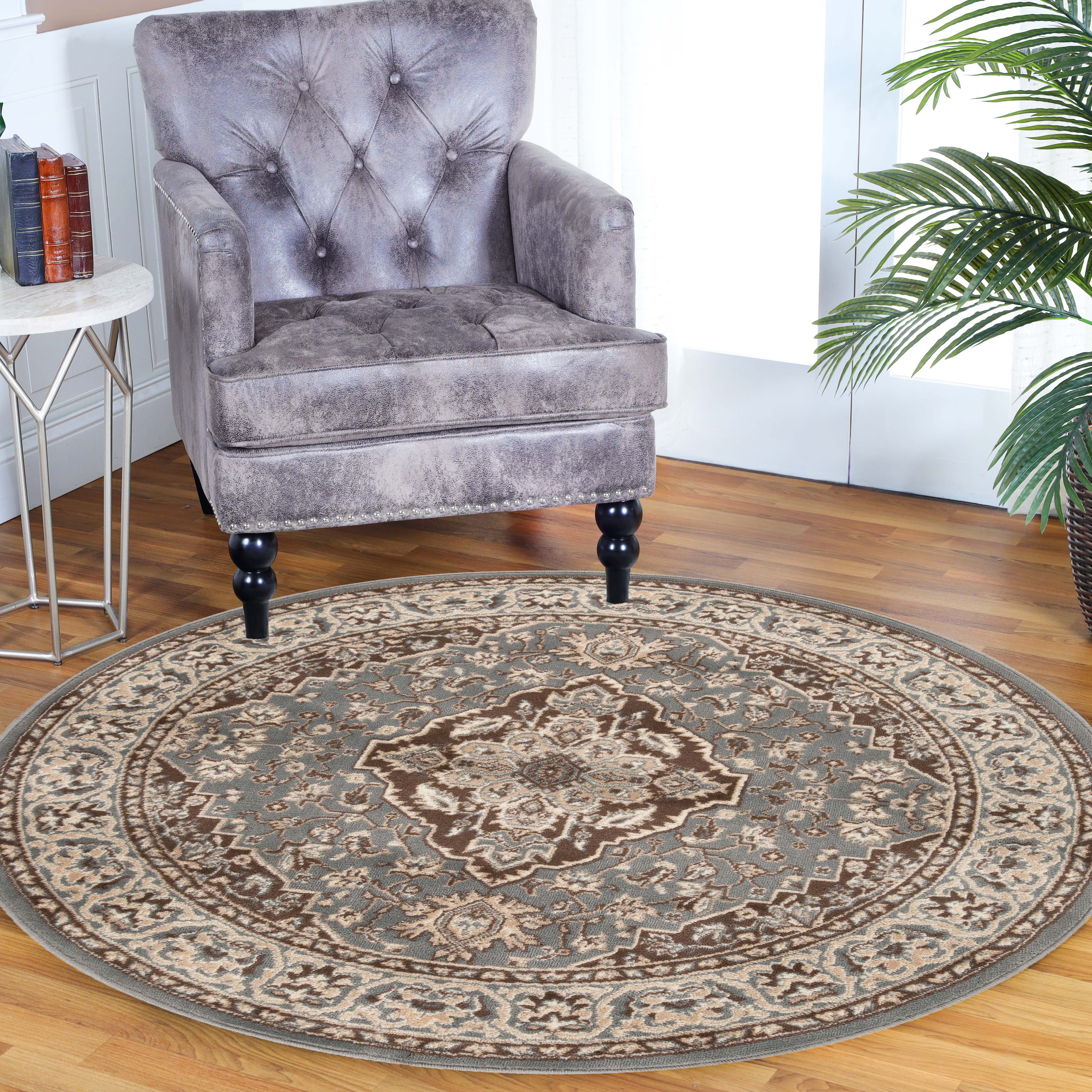 Glendale Traditional Floral Medallion Indoor Area Rug - Non-Slip Living Room Carpet, Bedroom Runner, Hallway Decor | Soft & Durable Home Floor Mat for Cozy Interior Design