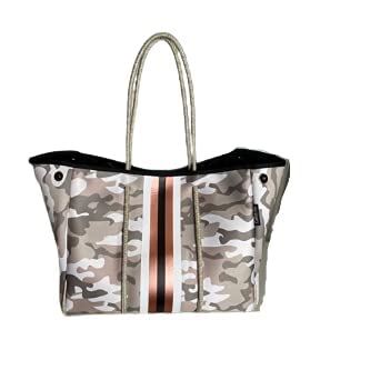 Grey Camo W/White, Bronze & Black Stripes